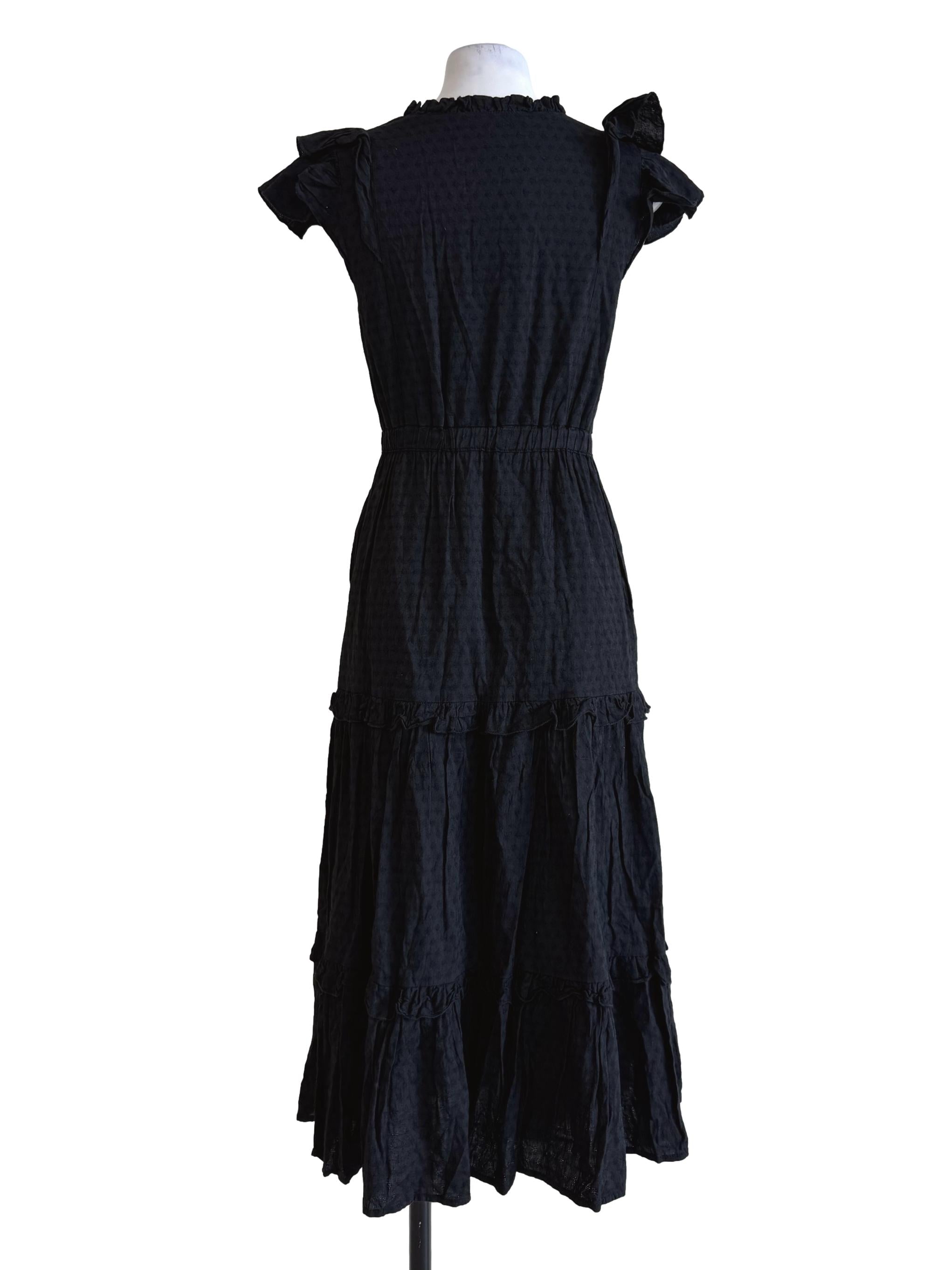 Midnight Black V Neck Dress