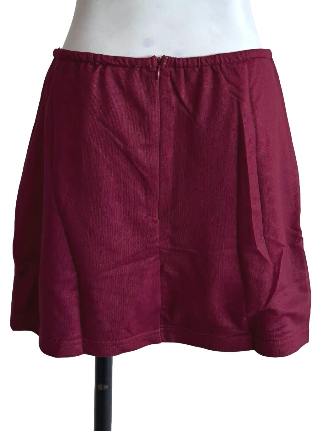 Maroon Meranda Mesh Skorts