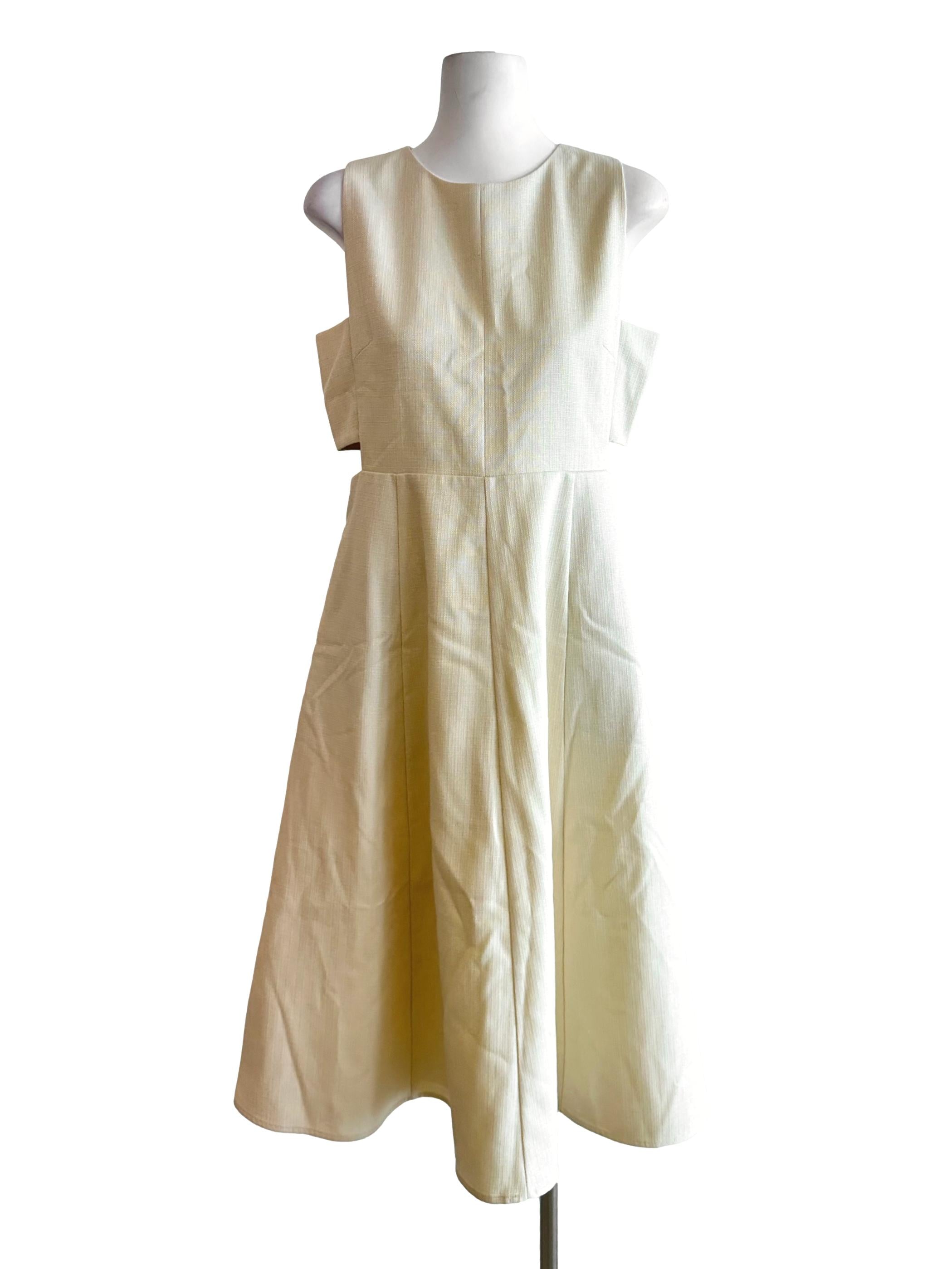 Cream White Twill Pattern Dress LB