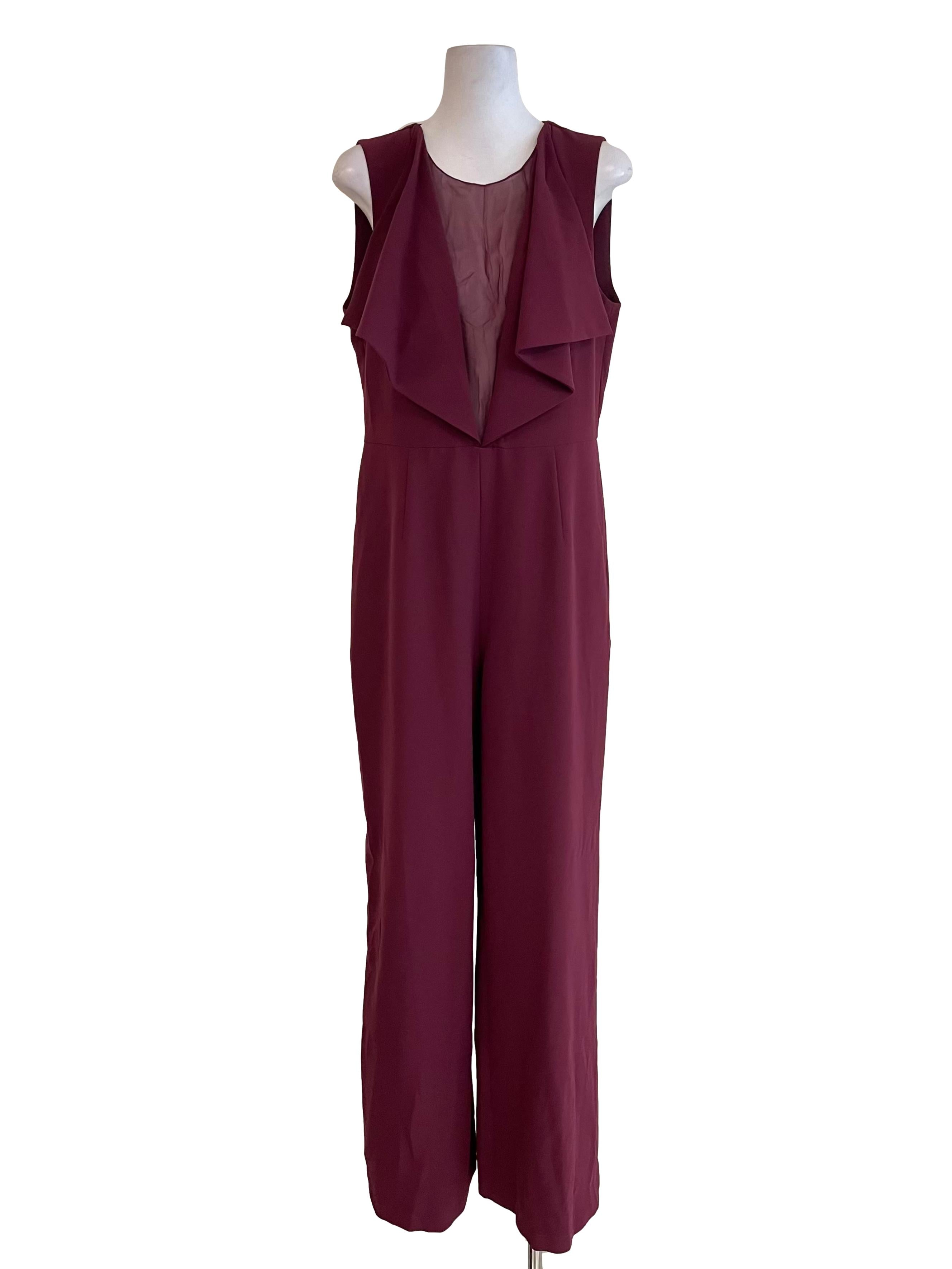 Plum Cascade Sleeveless Jumpsuit