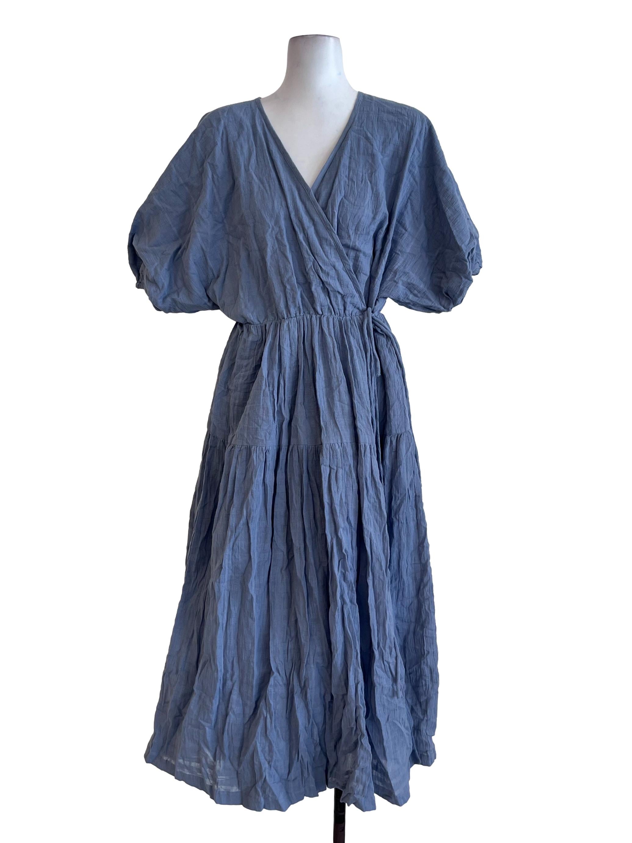 Blue Plain Dress