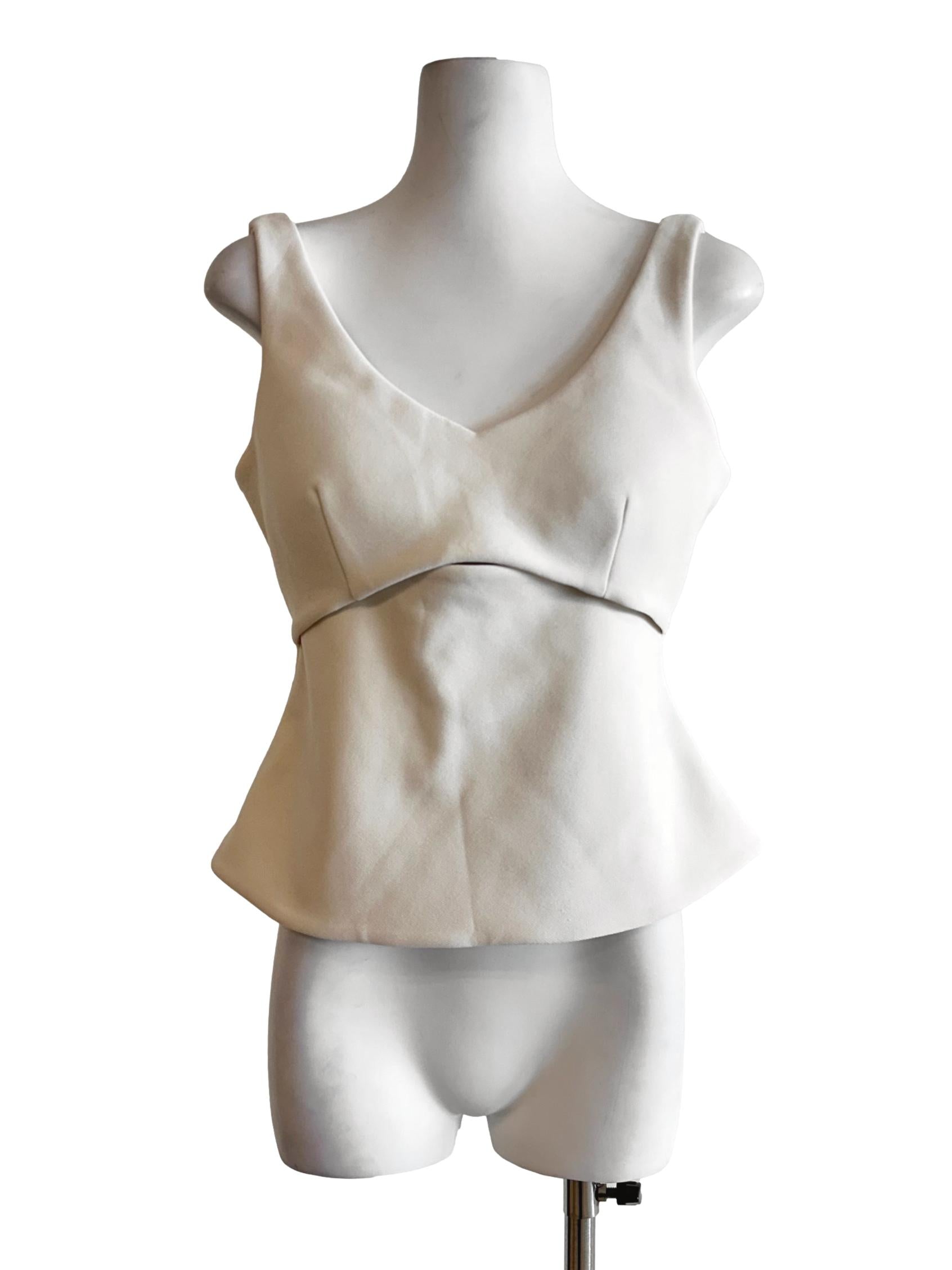 Daisy White Padded Sleeveless Top LB