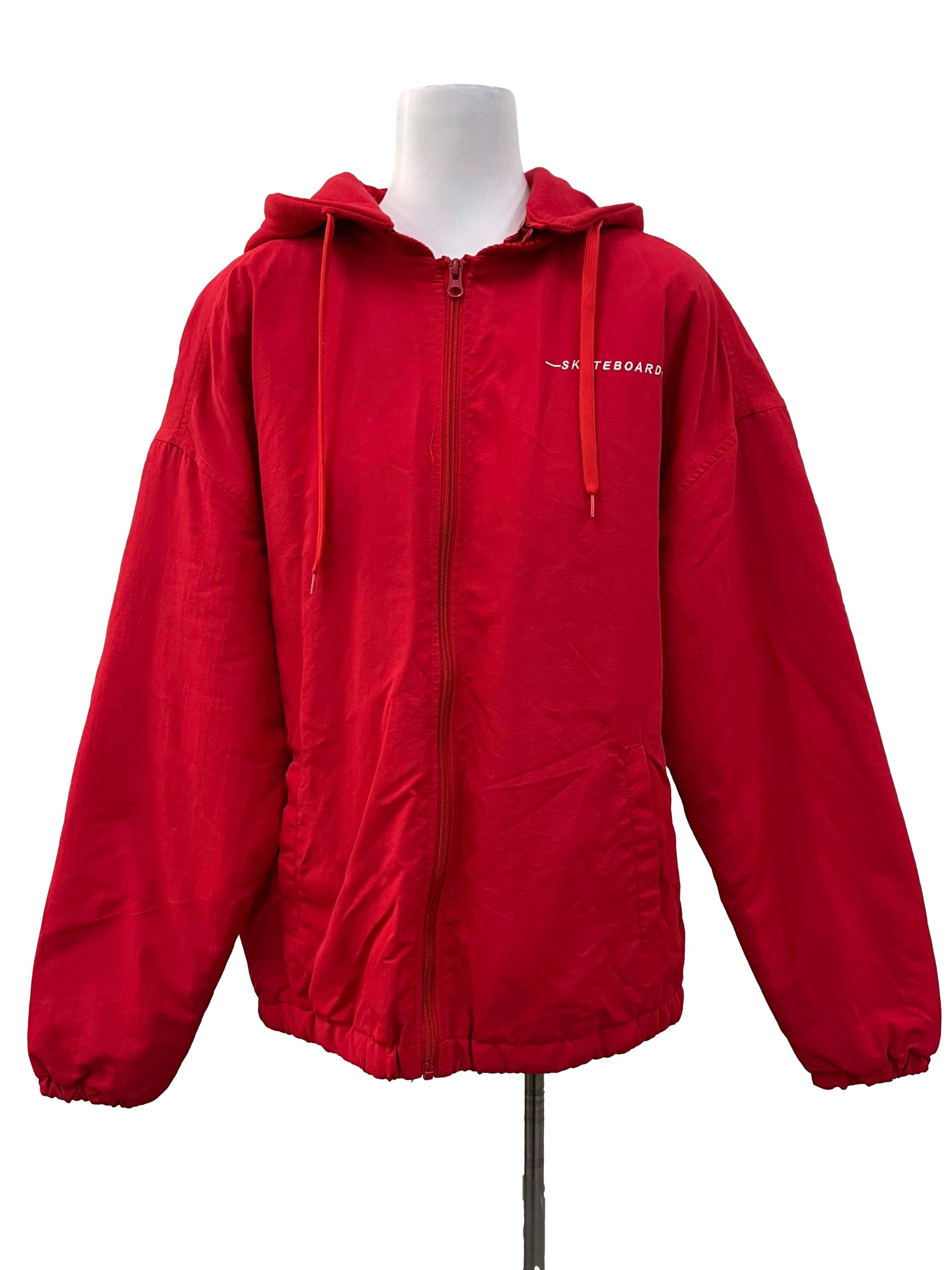 Bright Red Hooded Jacket