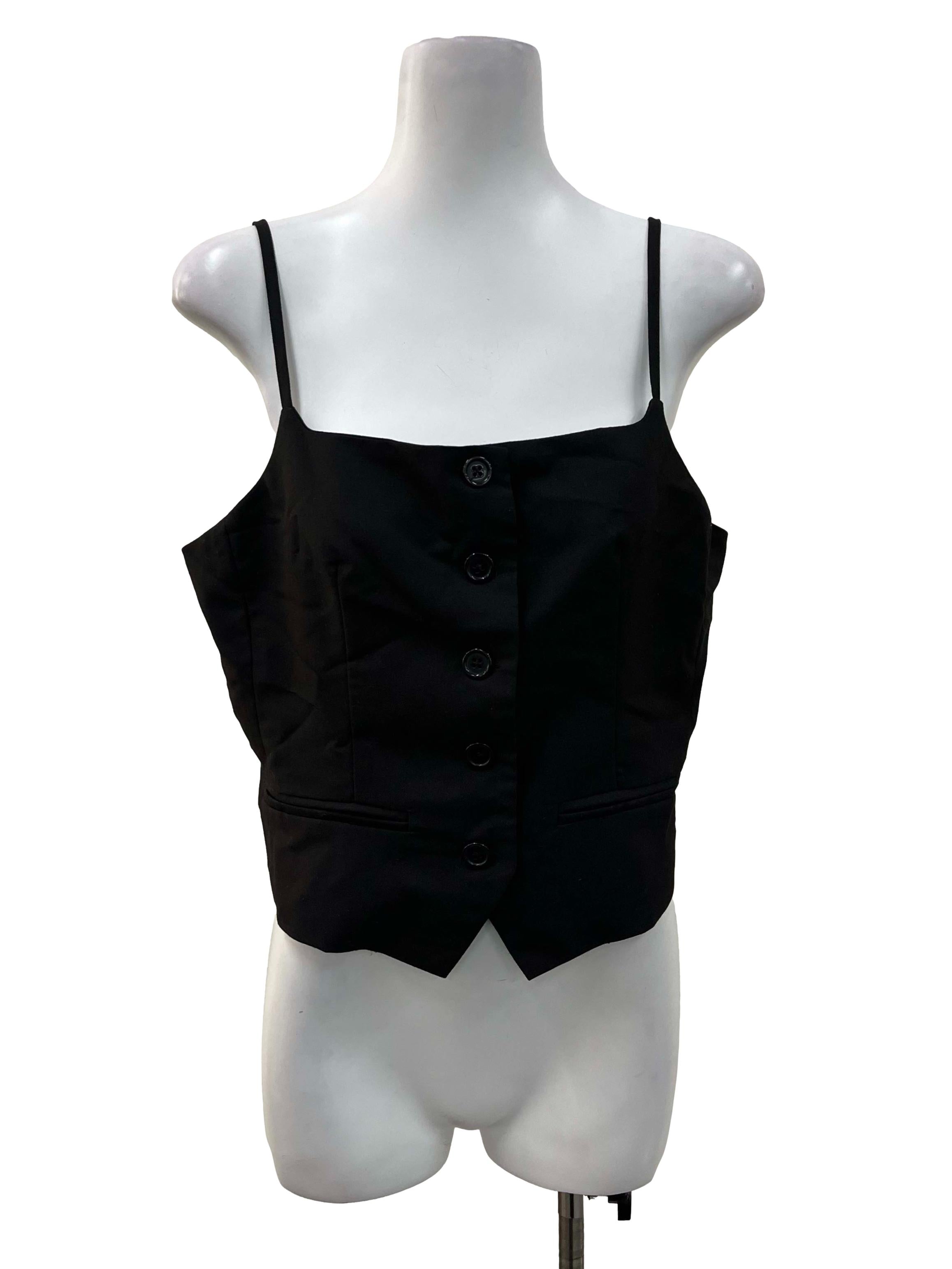 Black Vest Spaghetti Top