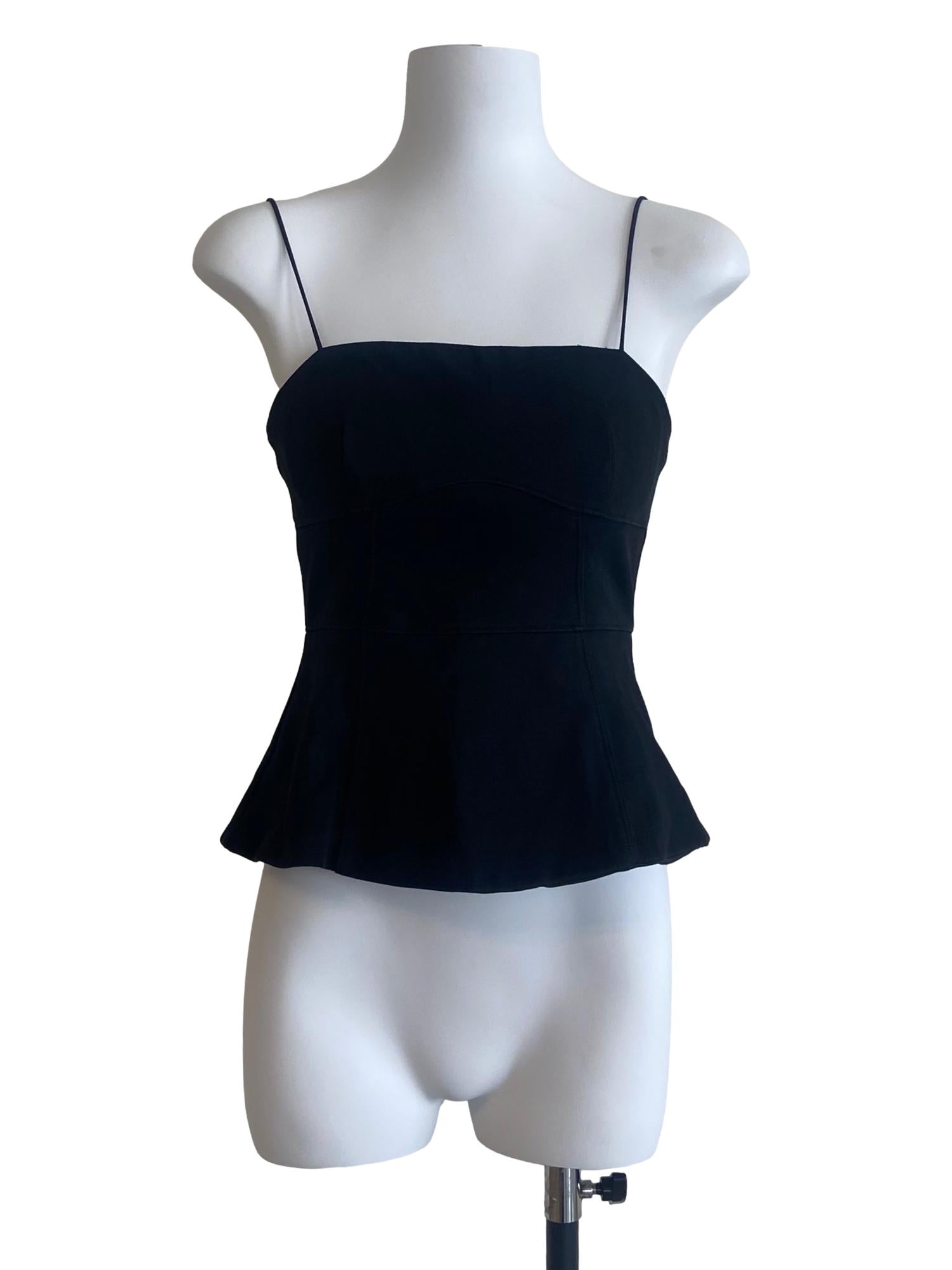 Black Spaghetti Strap Crop Top
