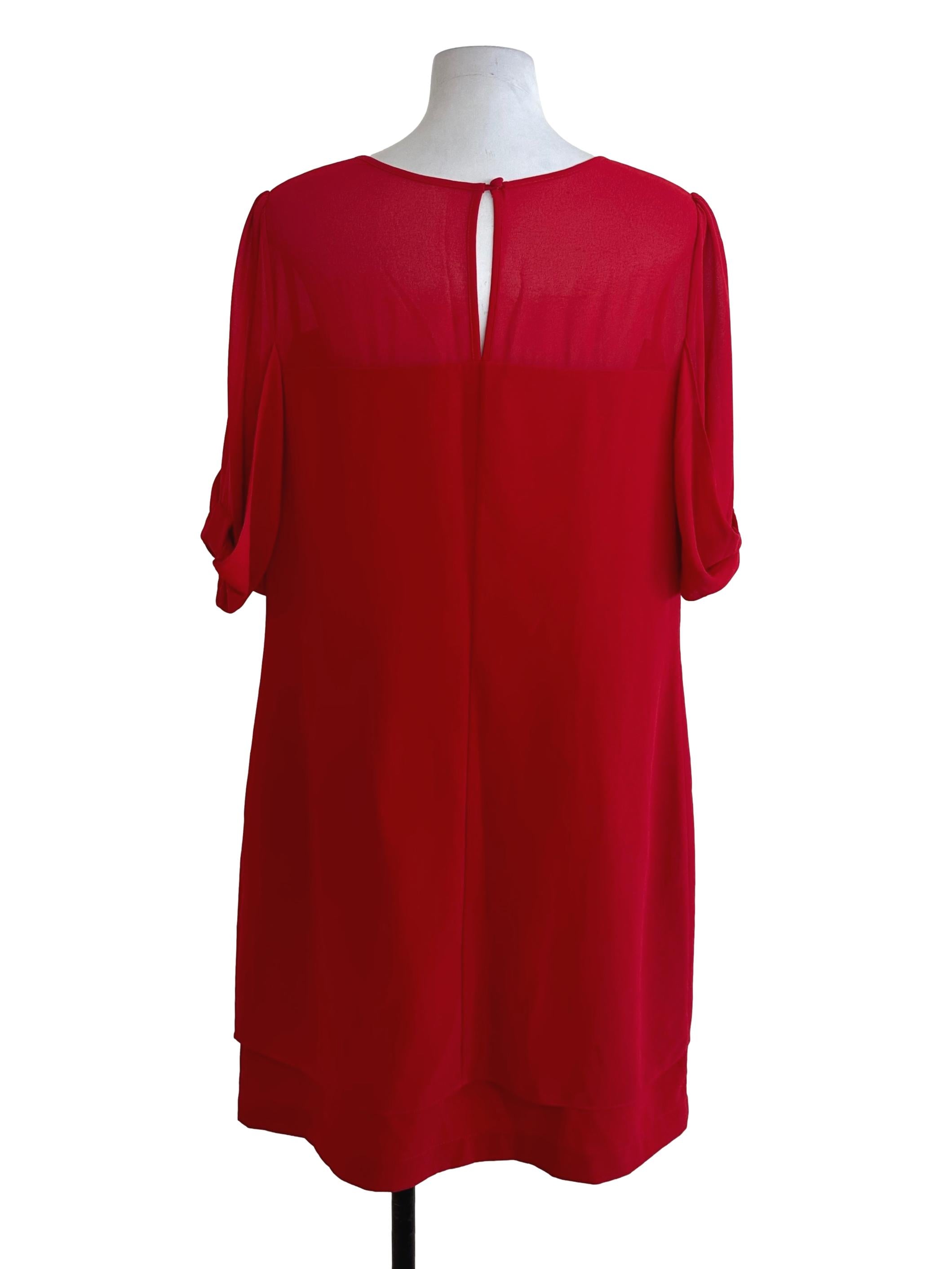 Sashay Red Plain Dress