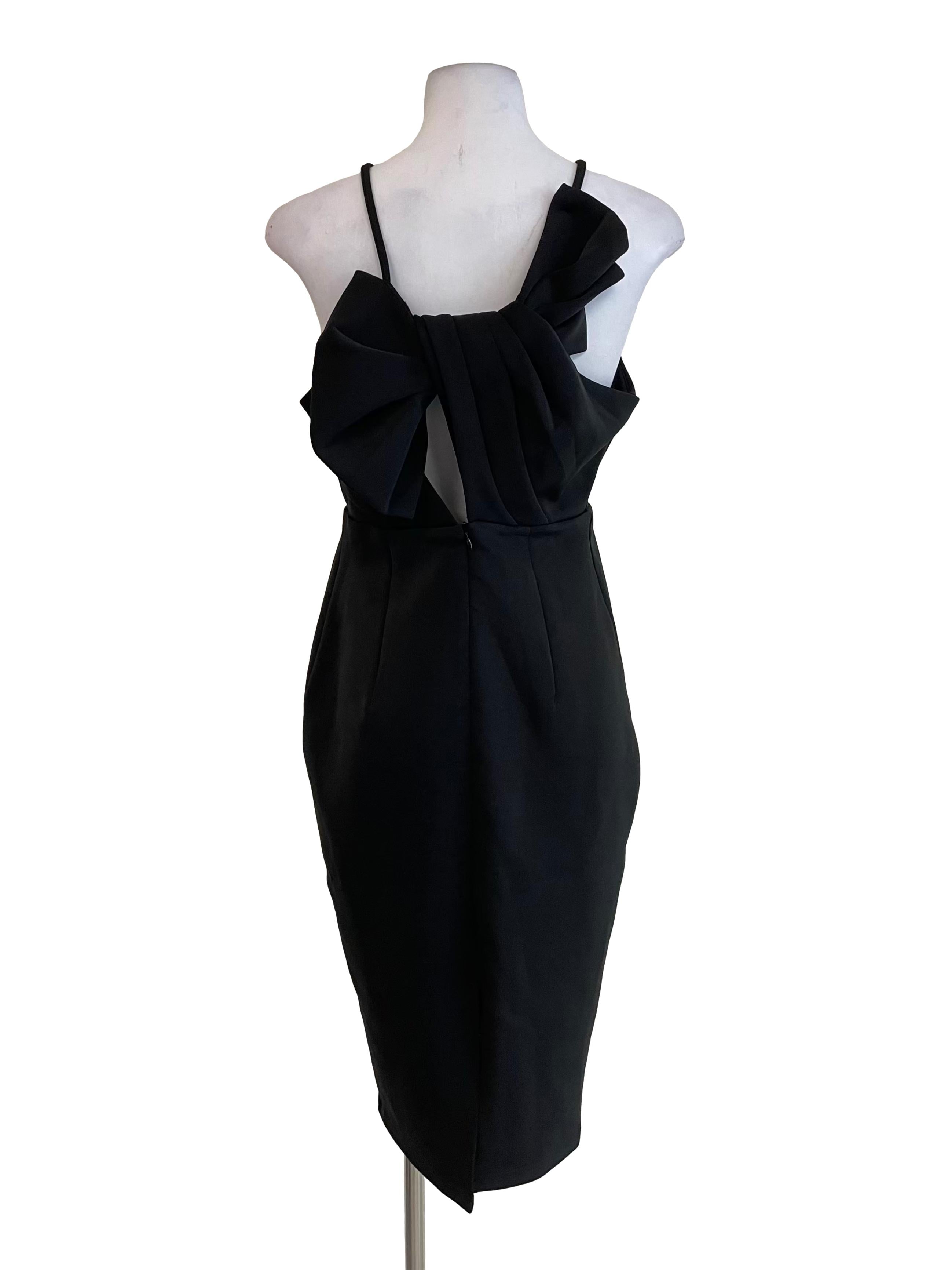Black Back Knot Slip Dress