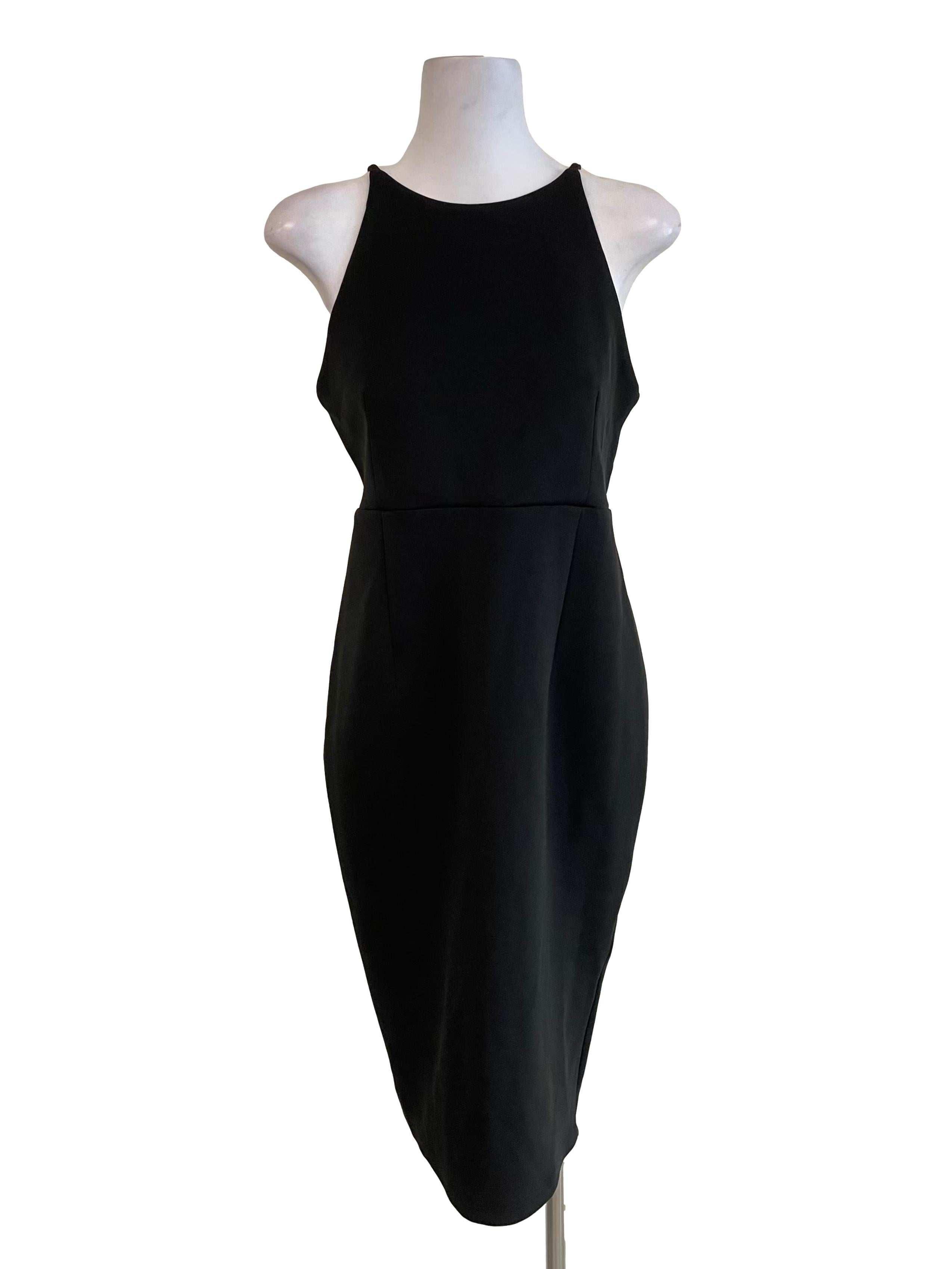 Black Back Knot Slip Dress