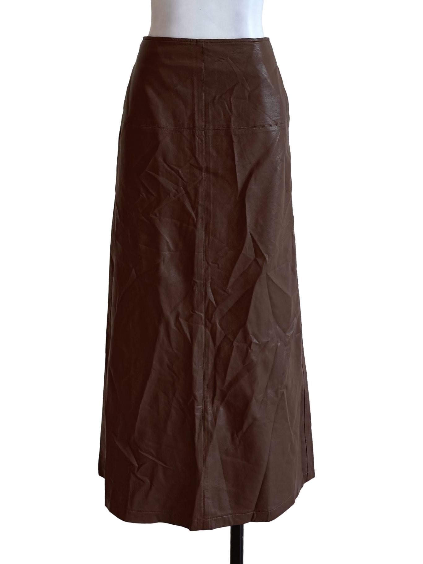 Leather Brown Pencil Skirt