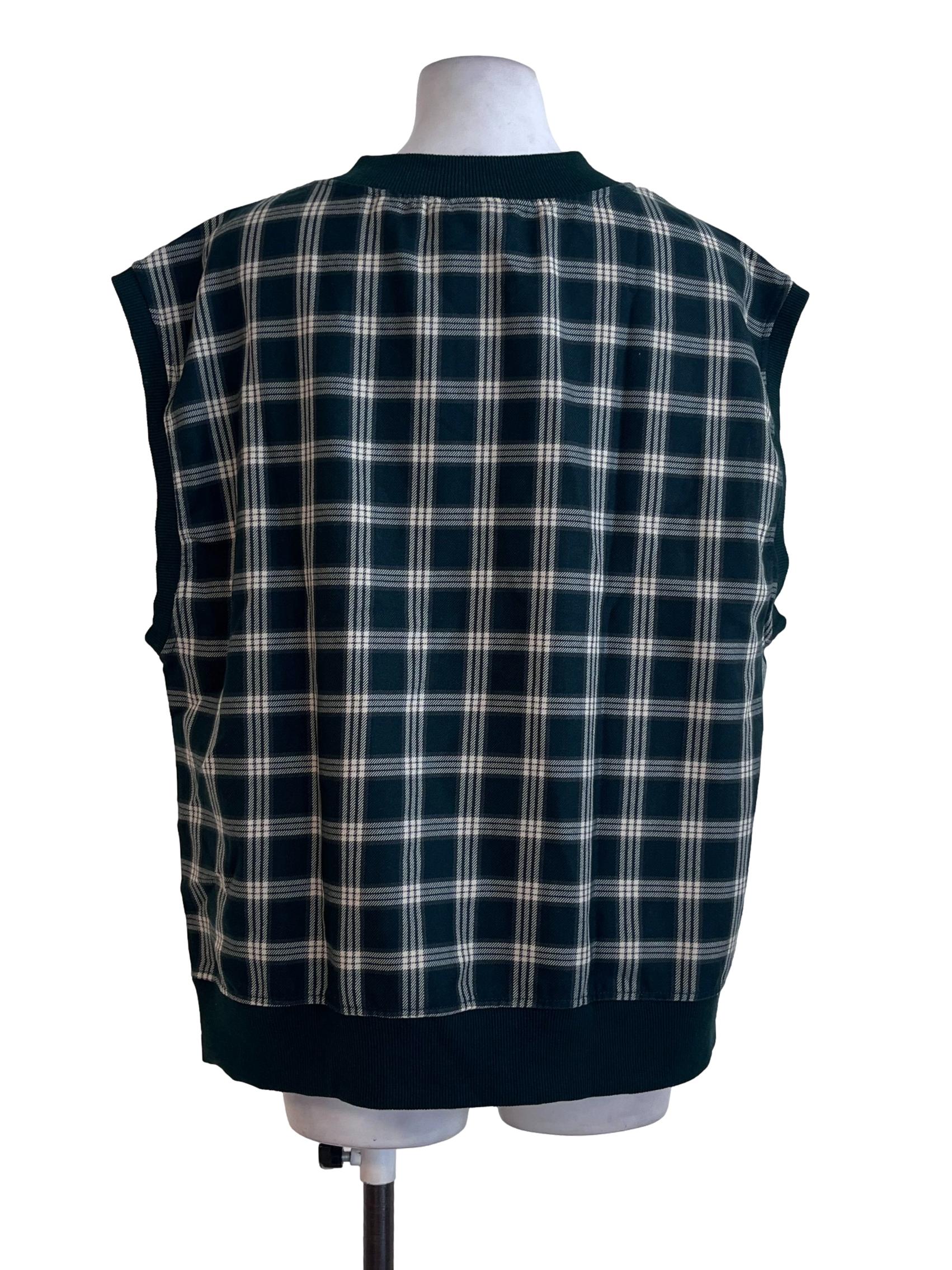 Pine Green Tartan Patterned Sleeveless Top