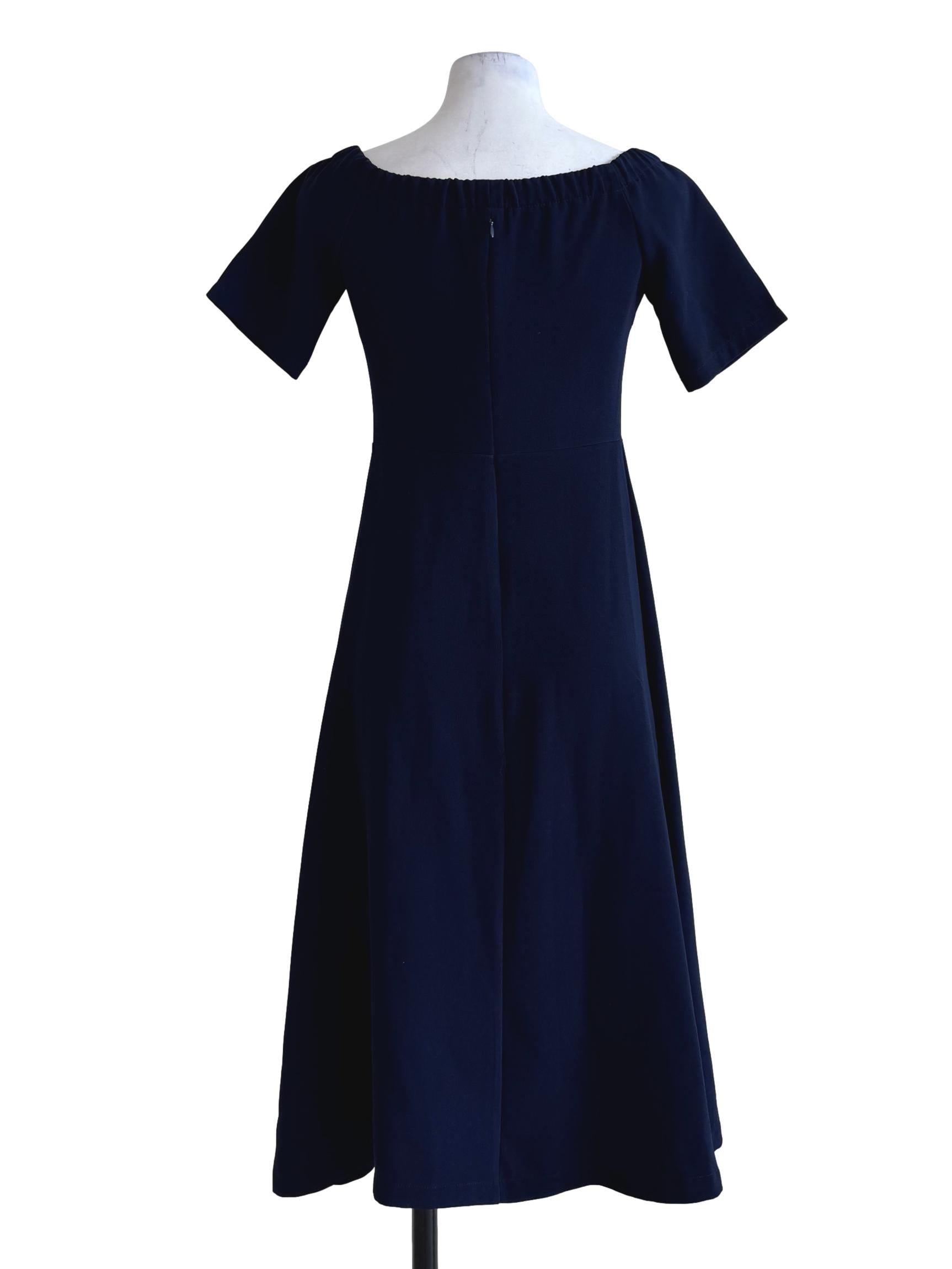 Navy Blue Straight Cut Dress TEM