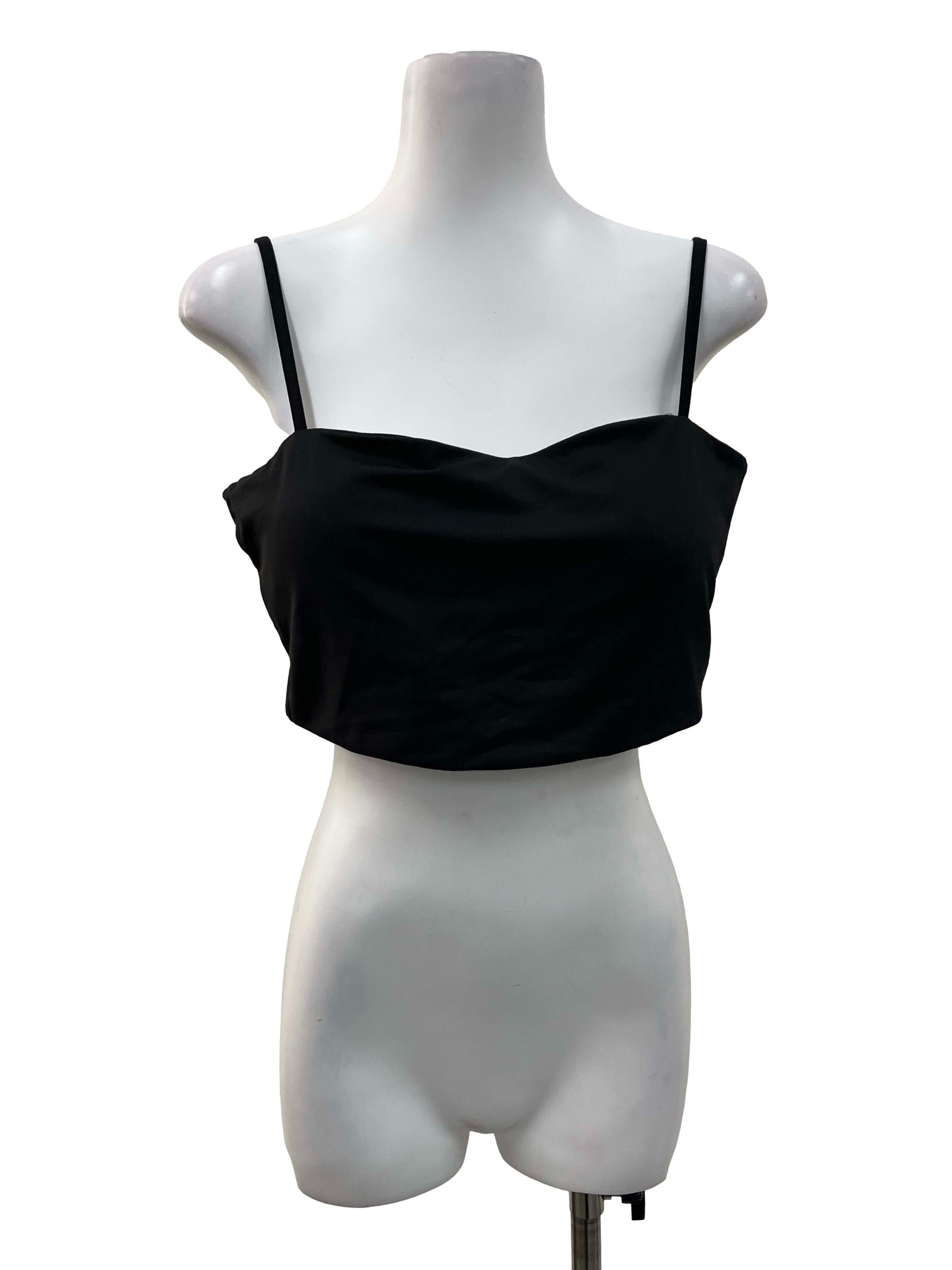 Black Padded Tube Spaghetti Top
