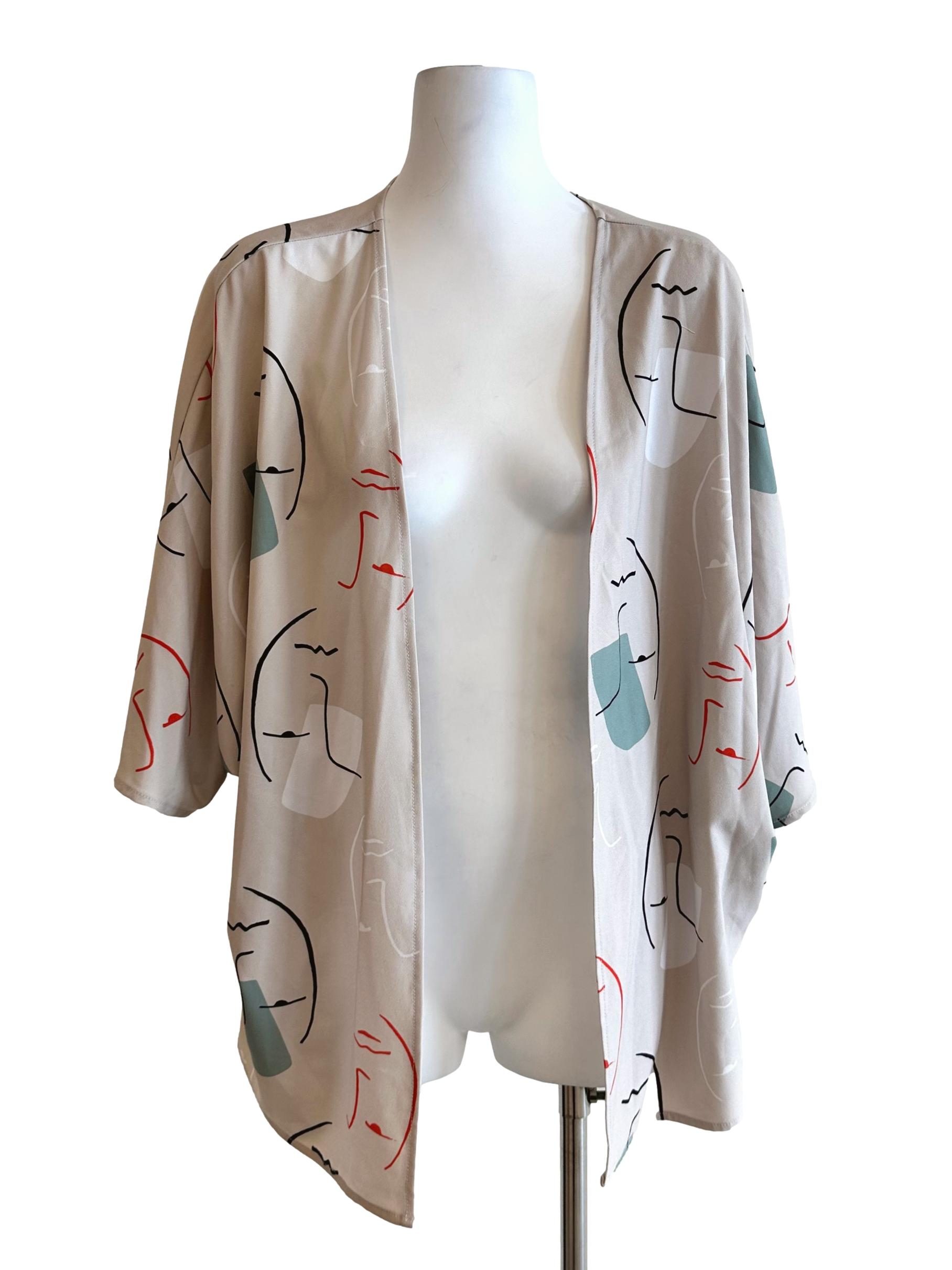 Sandcastle Beige Print Cardigan TTR