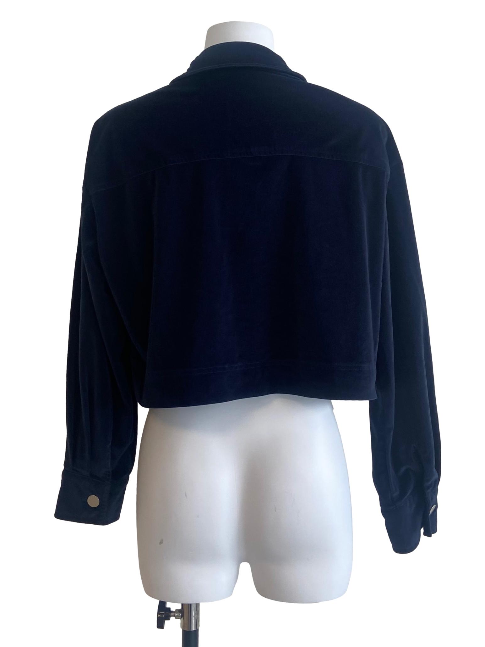 Denim Blue Button Down Crop Jacket