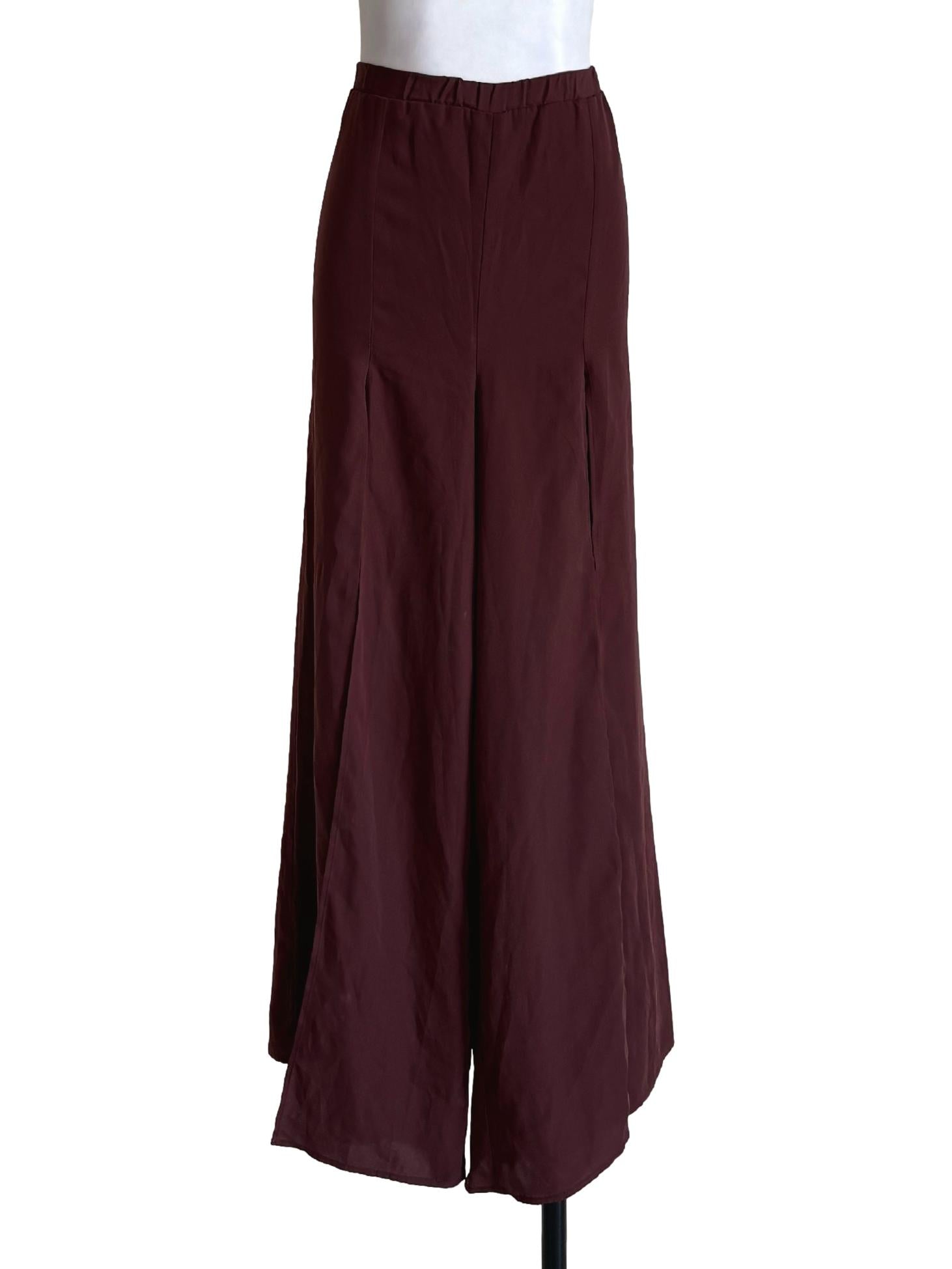 Brown Slit Layered Palazzo