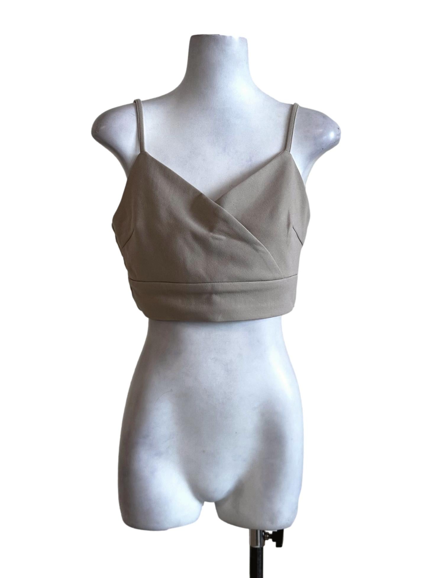 Beige Plain Crop Top