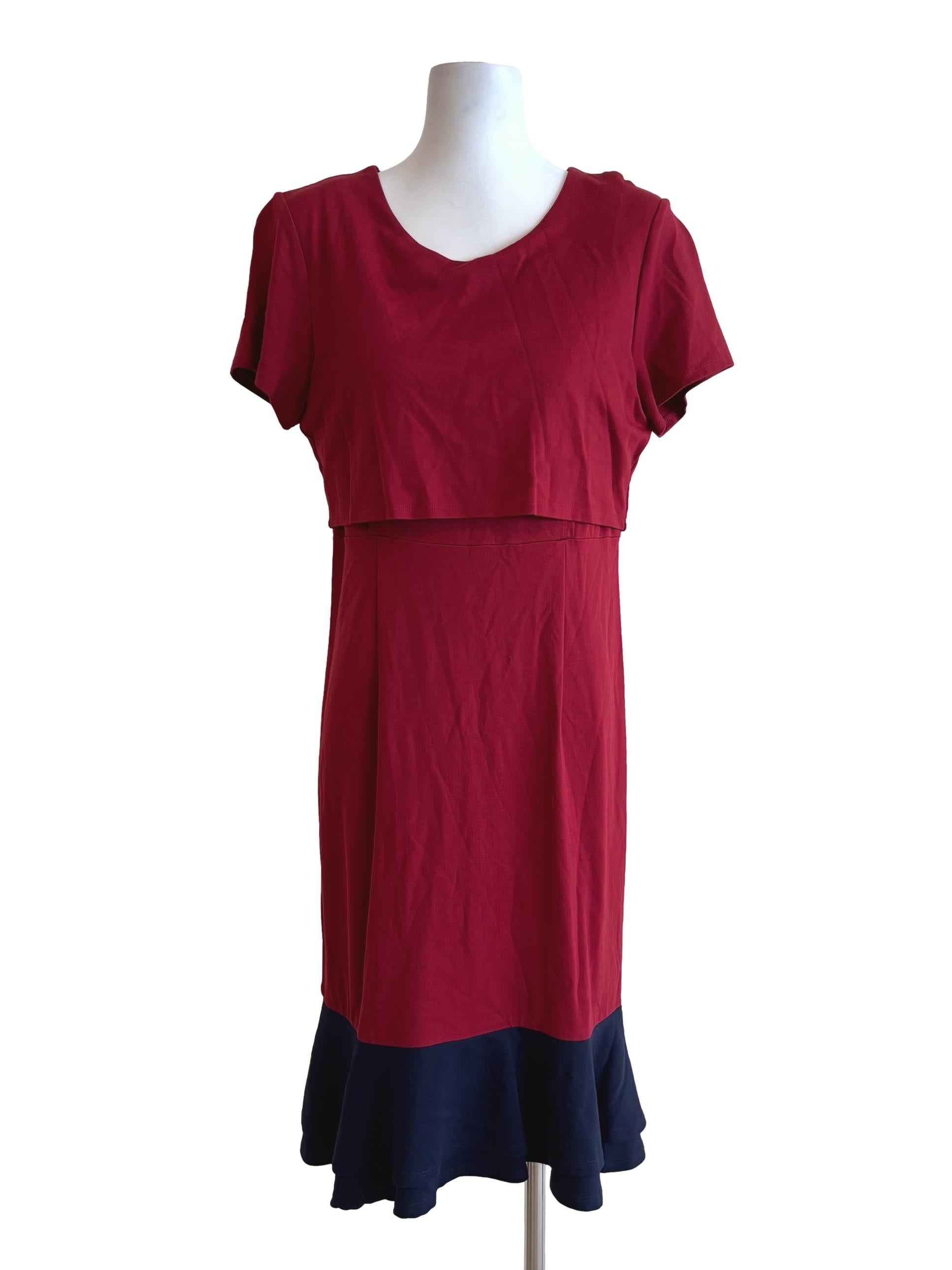 Carmine Red Layered Sheath Dress