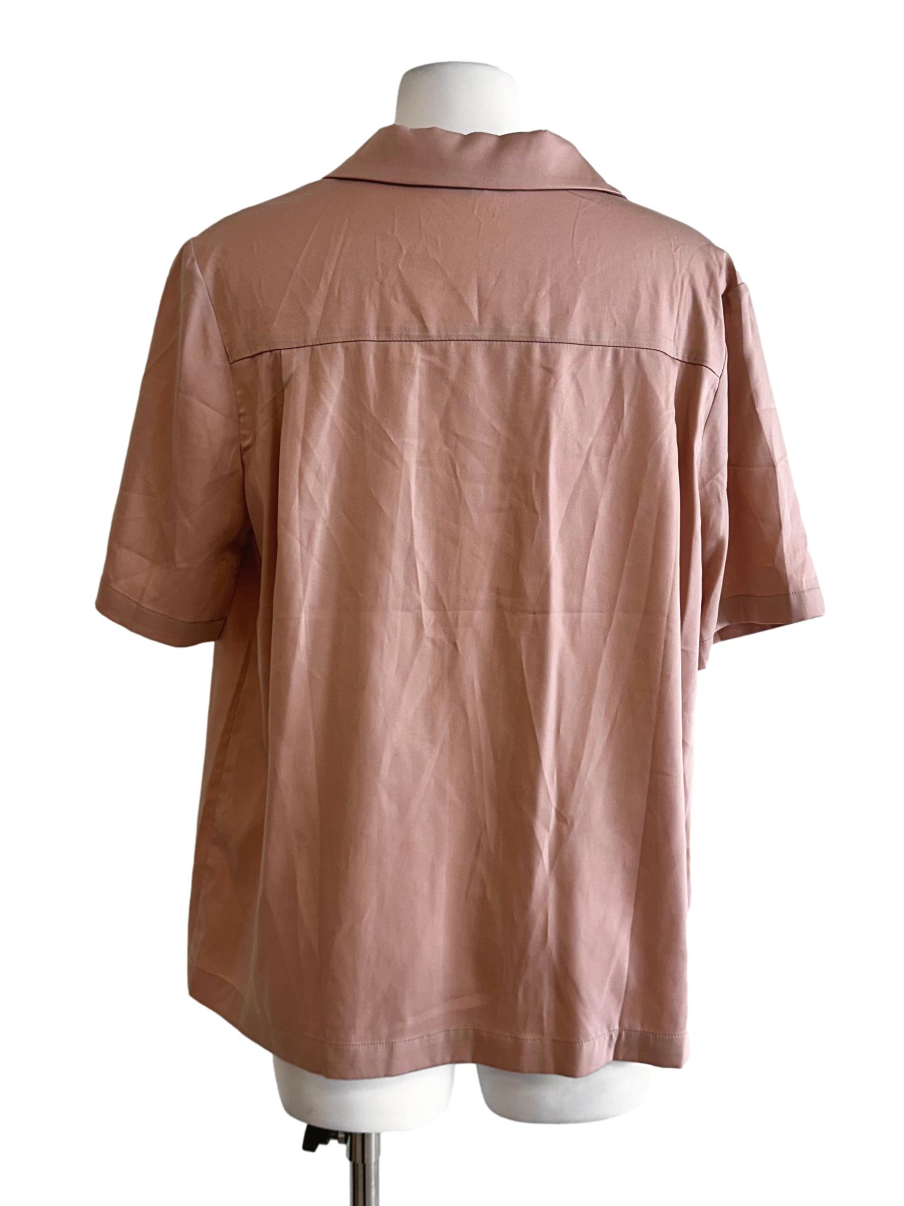 Coral Pink Collar Top