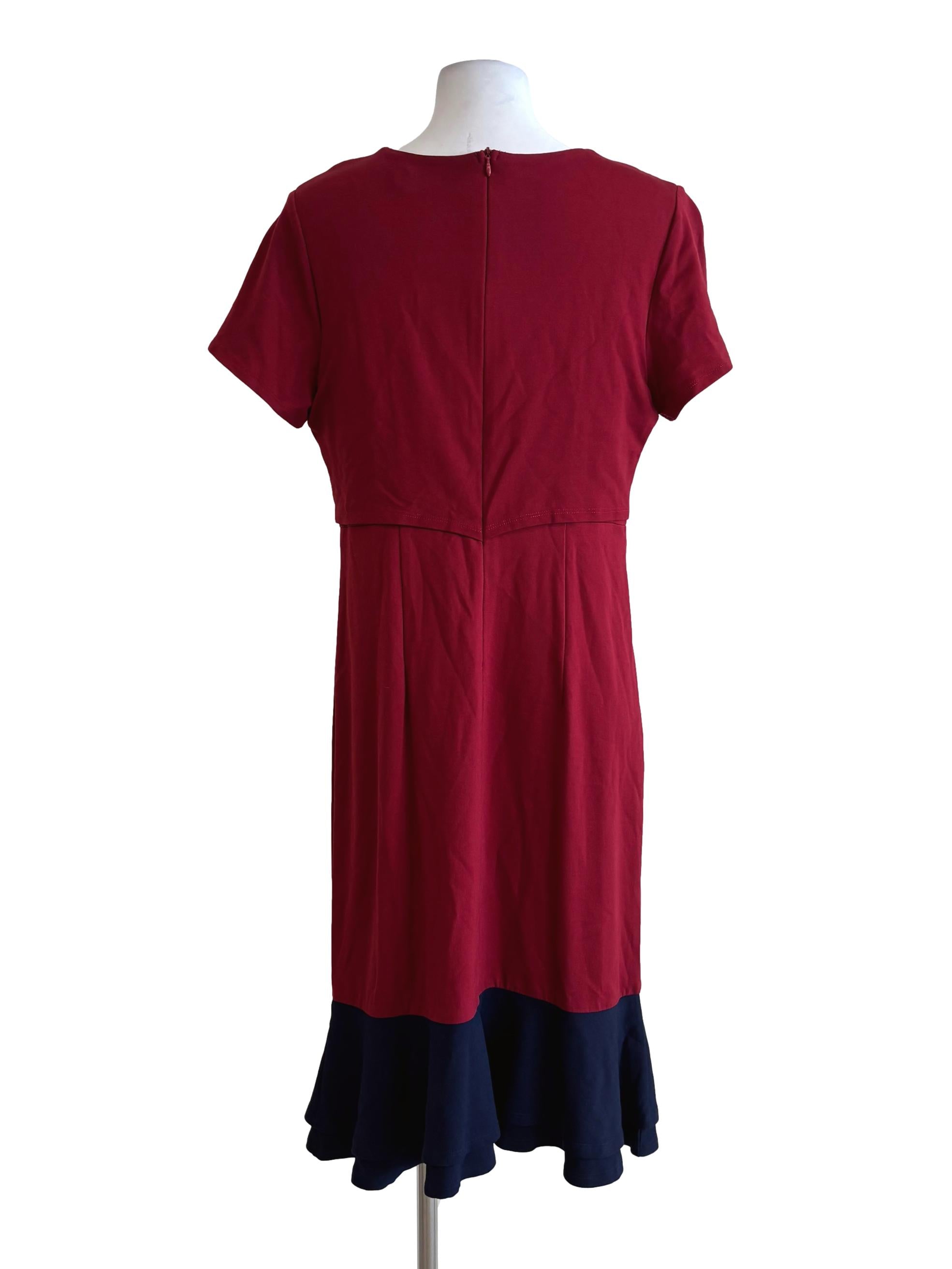 Carmine Red Layered Sheath Dress