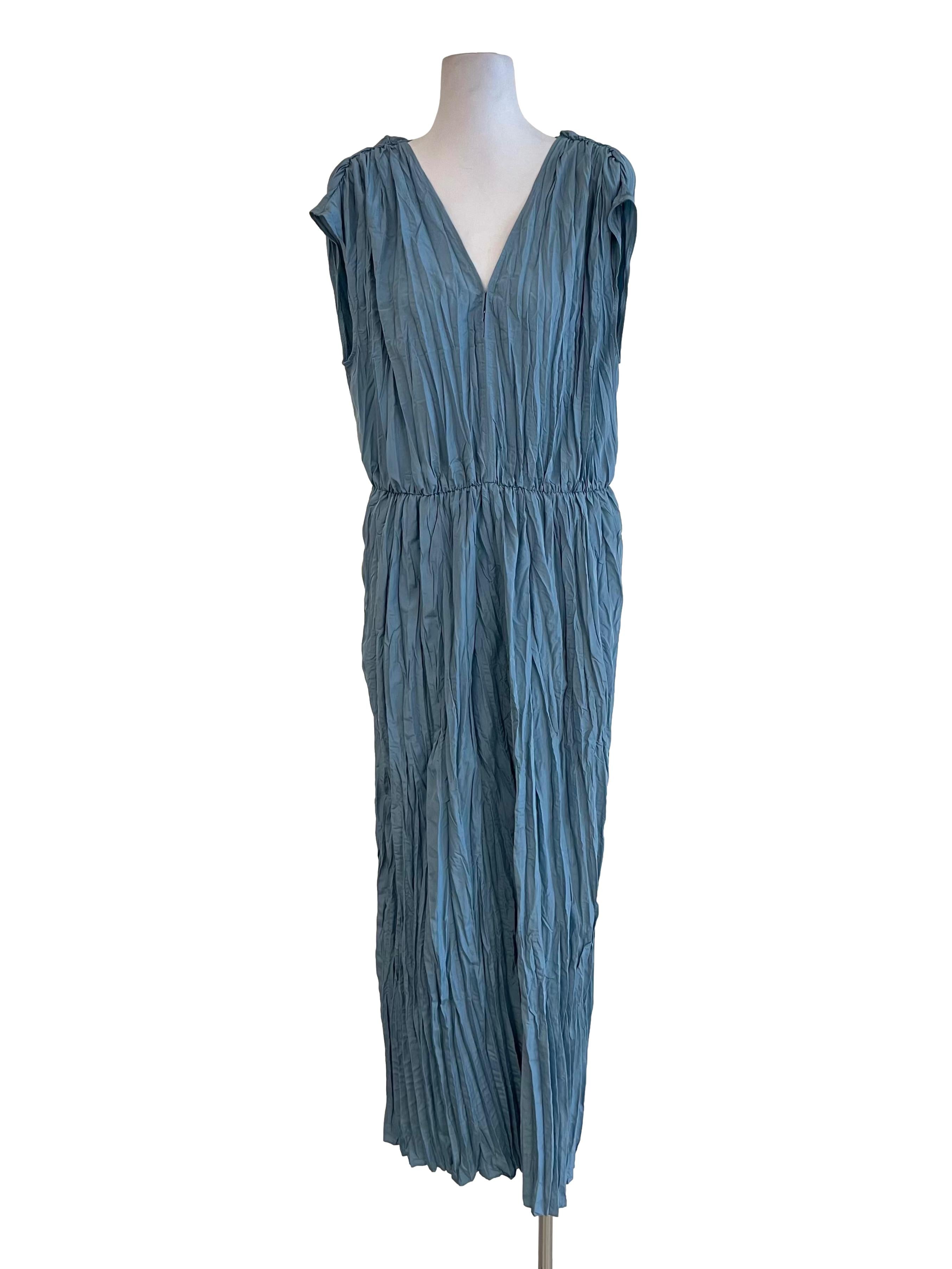 Sapphire Draped V Neck Jumpsuit