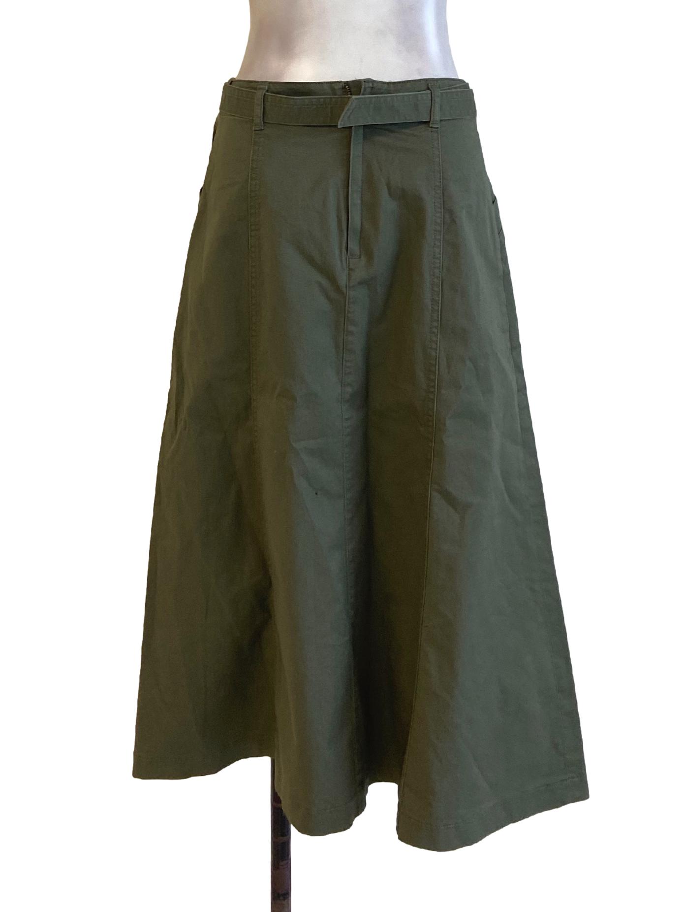 Crocodile Green Jeans A-Line Skirts