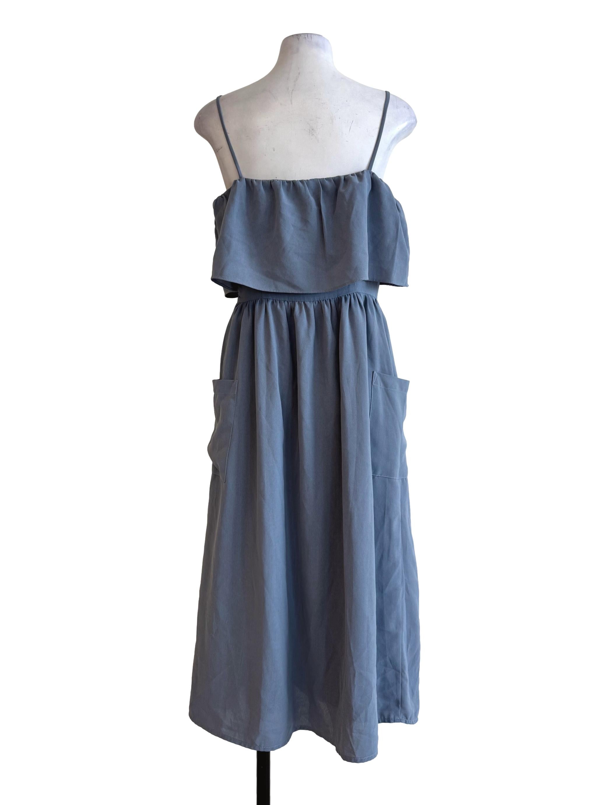 Steel Blue A-Line Dress LB