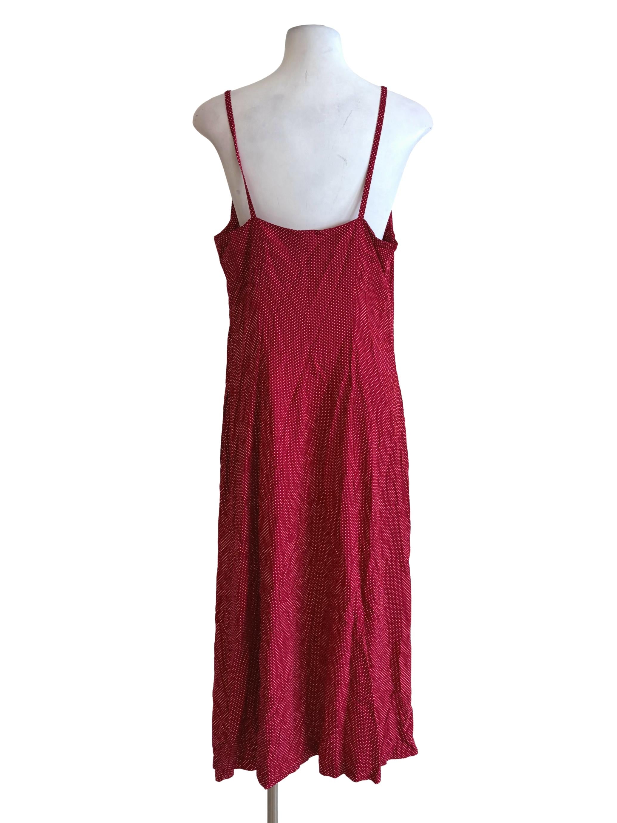 Cherry Red Polka Dot Buttoned Cami Dress