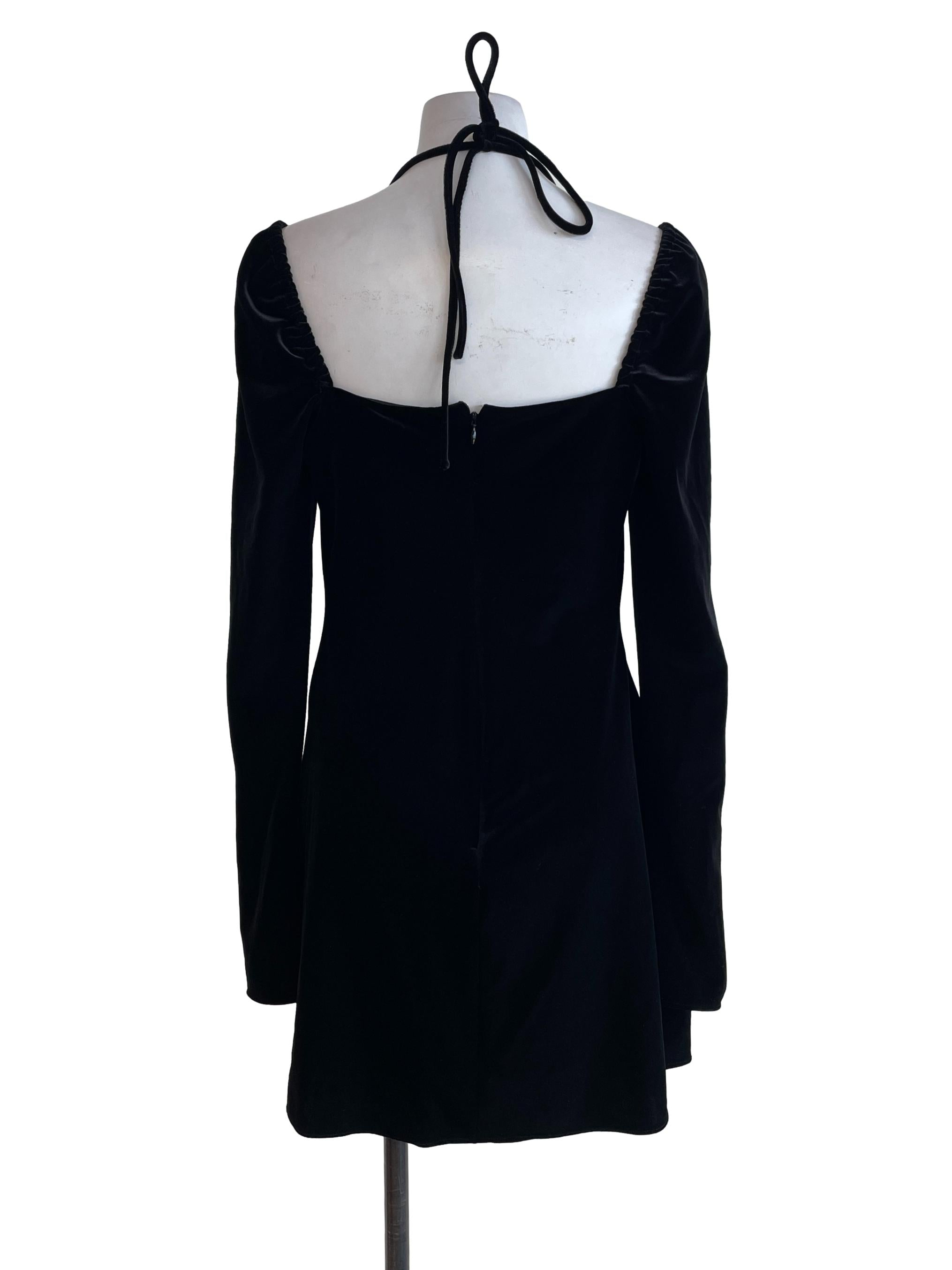 Black Plain Off Bell Sleeves Dress