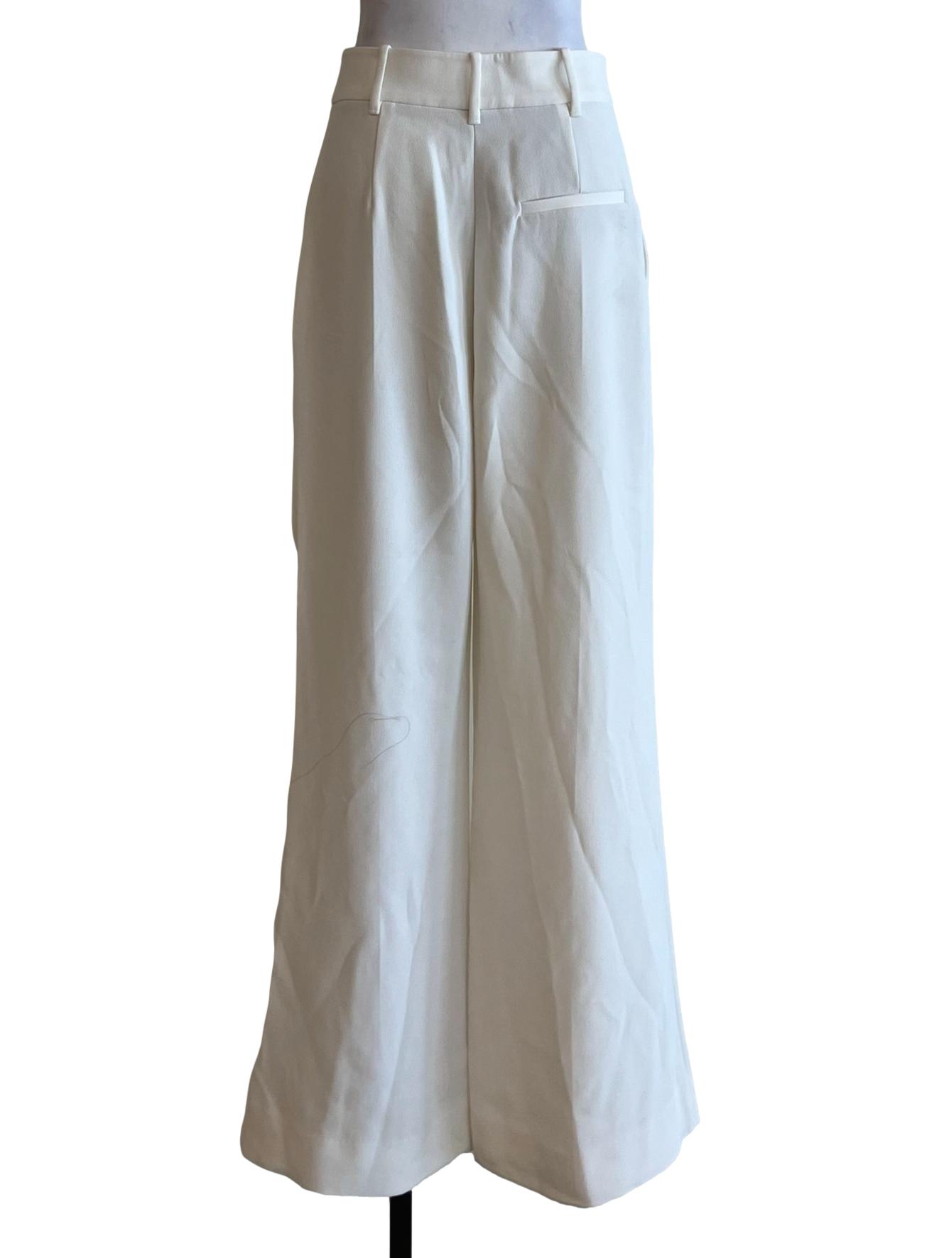 White High-Waisted Formal Pants