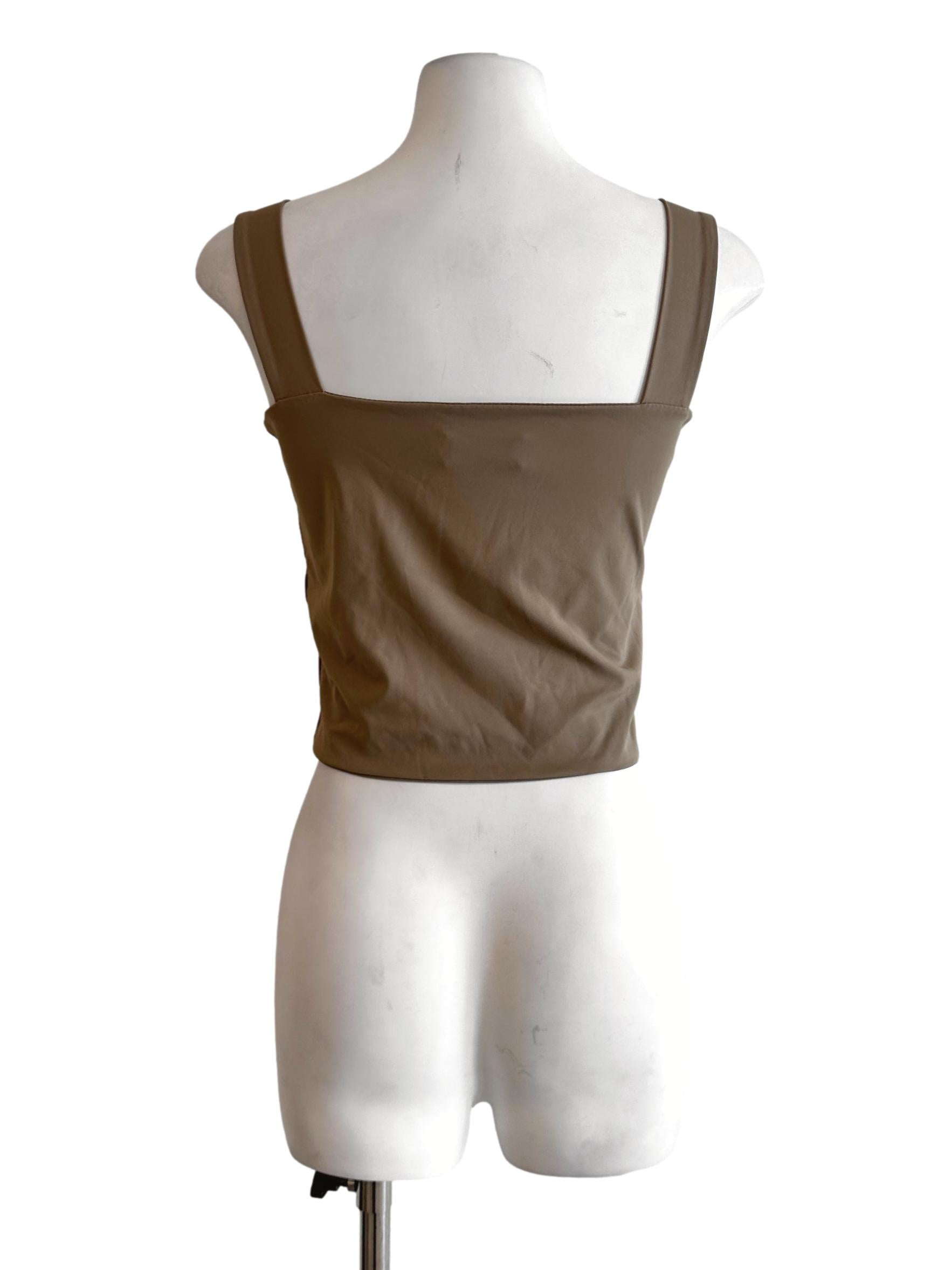Sand Beige Padded Sleeveless Top
