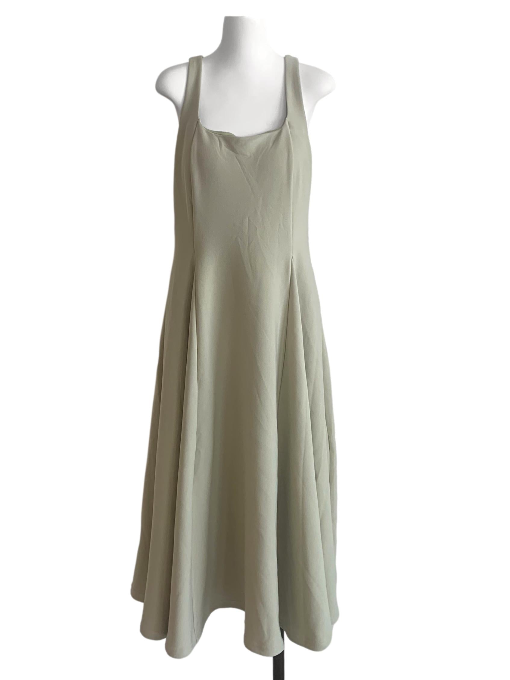 Olive Green Square Neck Dress LB