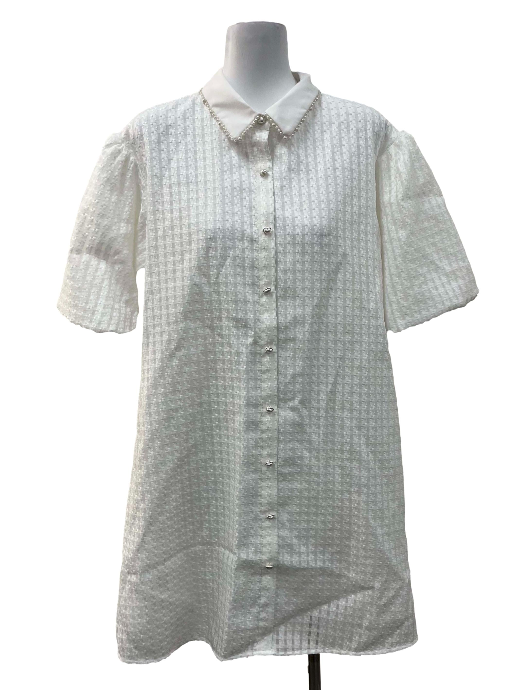 White Collared Preppy Dress