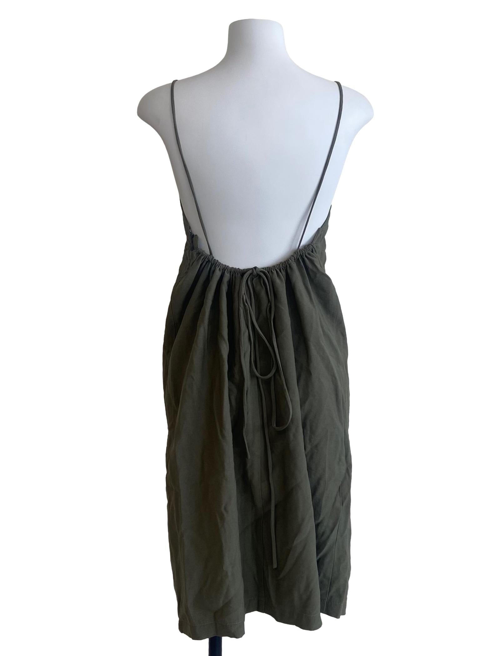 Sage Green Spaghetti Strap Slip Mini Dress TEM