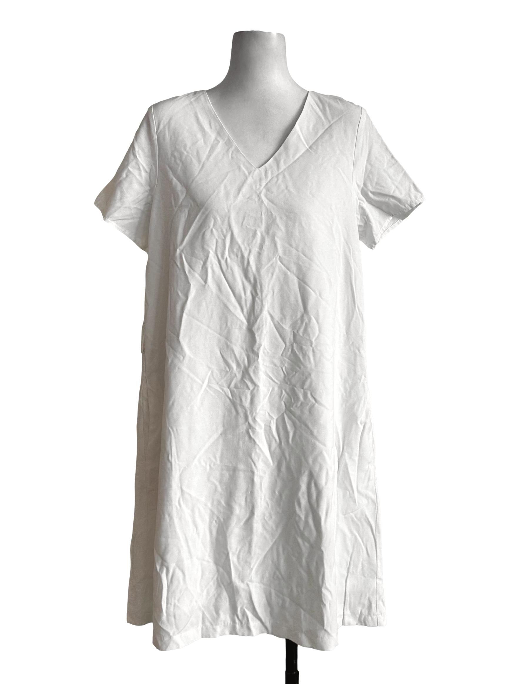 Daisy White Plain Dress TEM