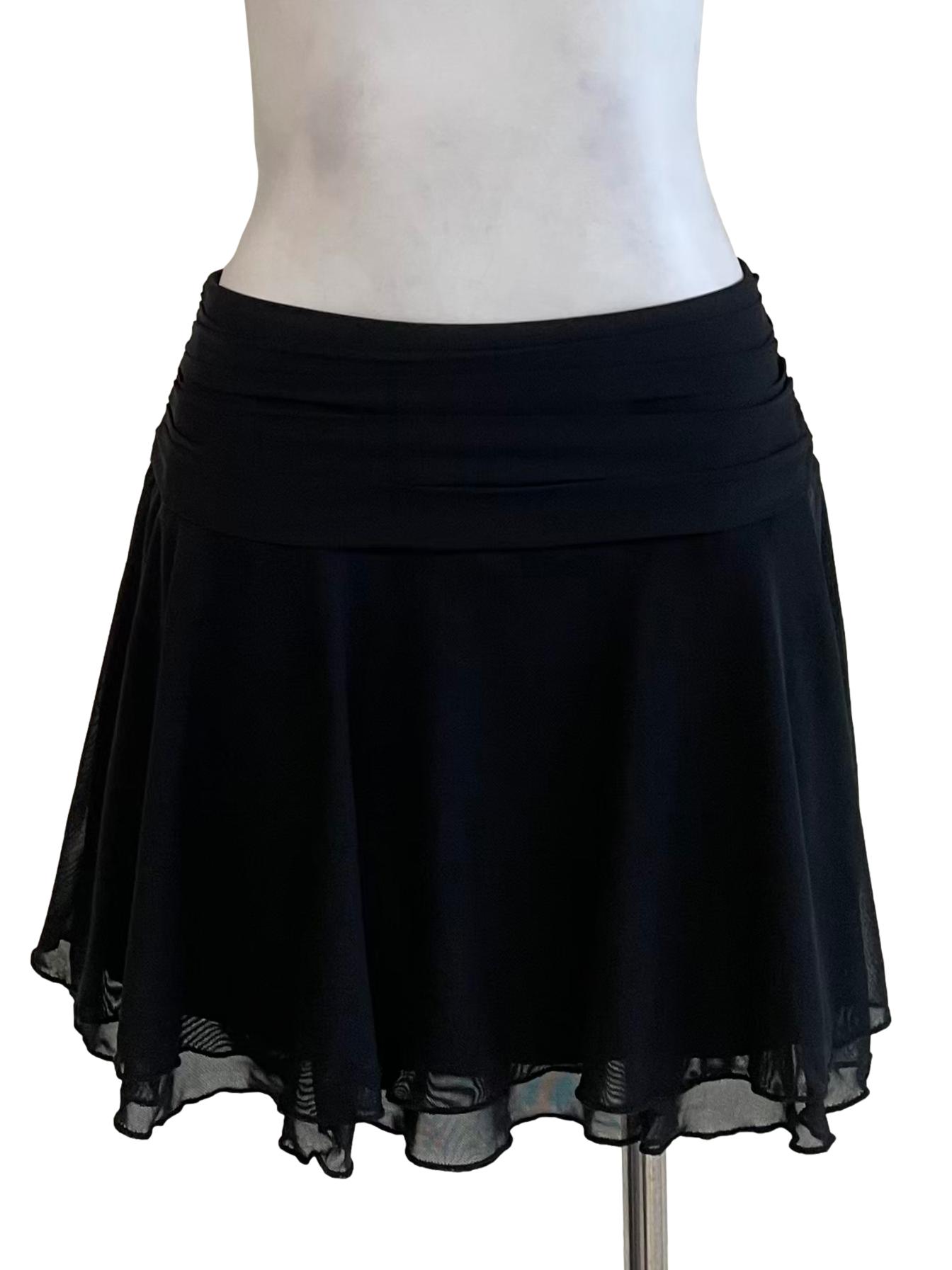 Black Flip Mesh Skorts