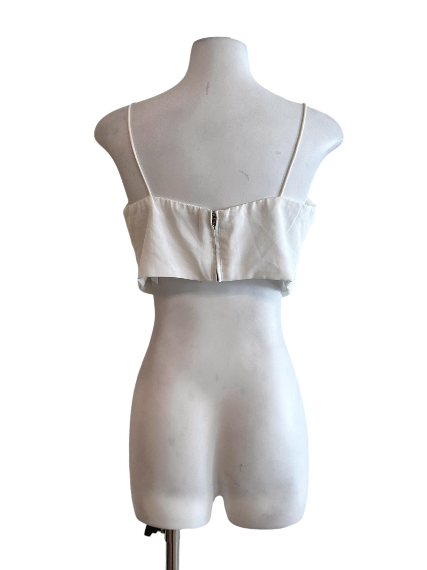 Porcelain White Padded Spaghetti Straps Top