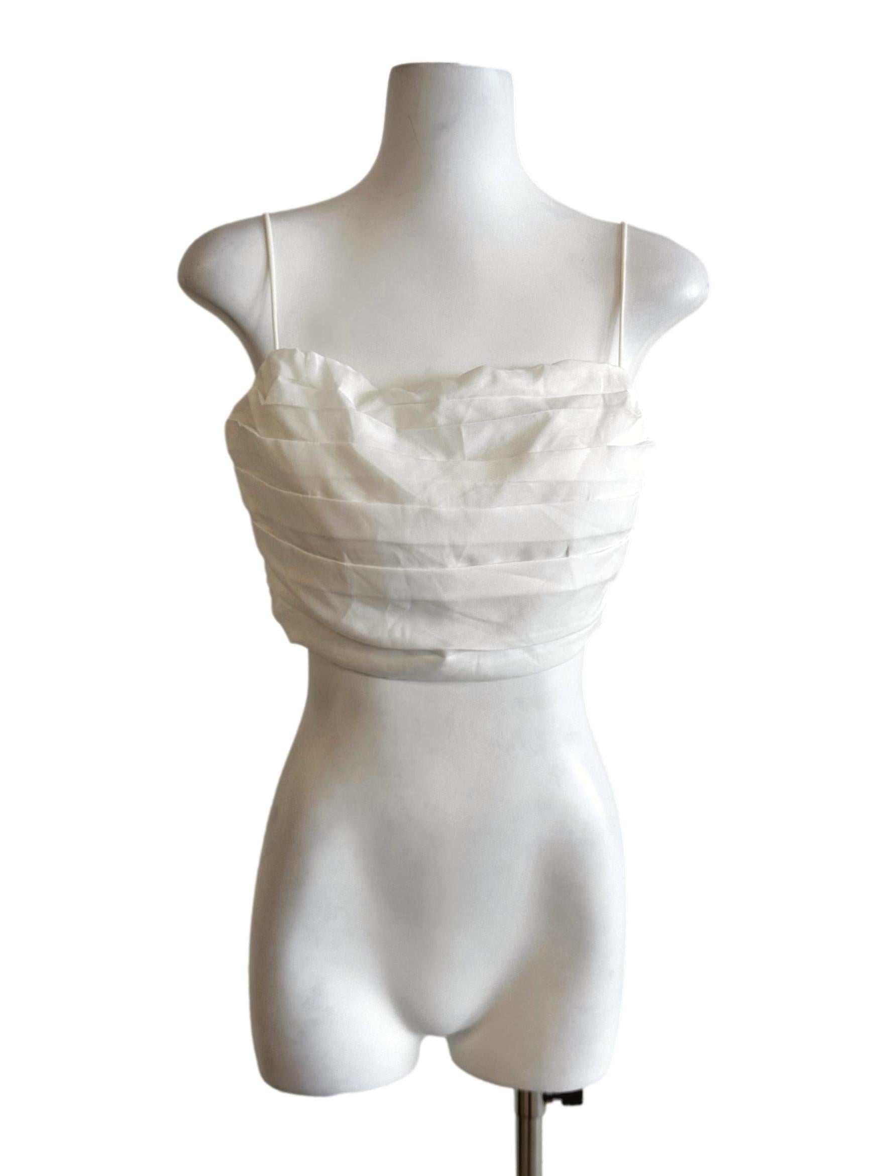Porcelain White Padded Spaghetti Straps Top