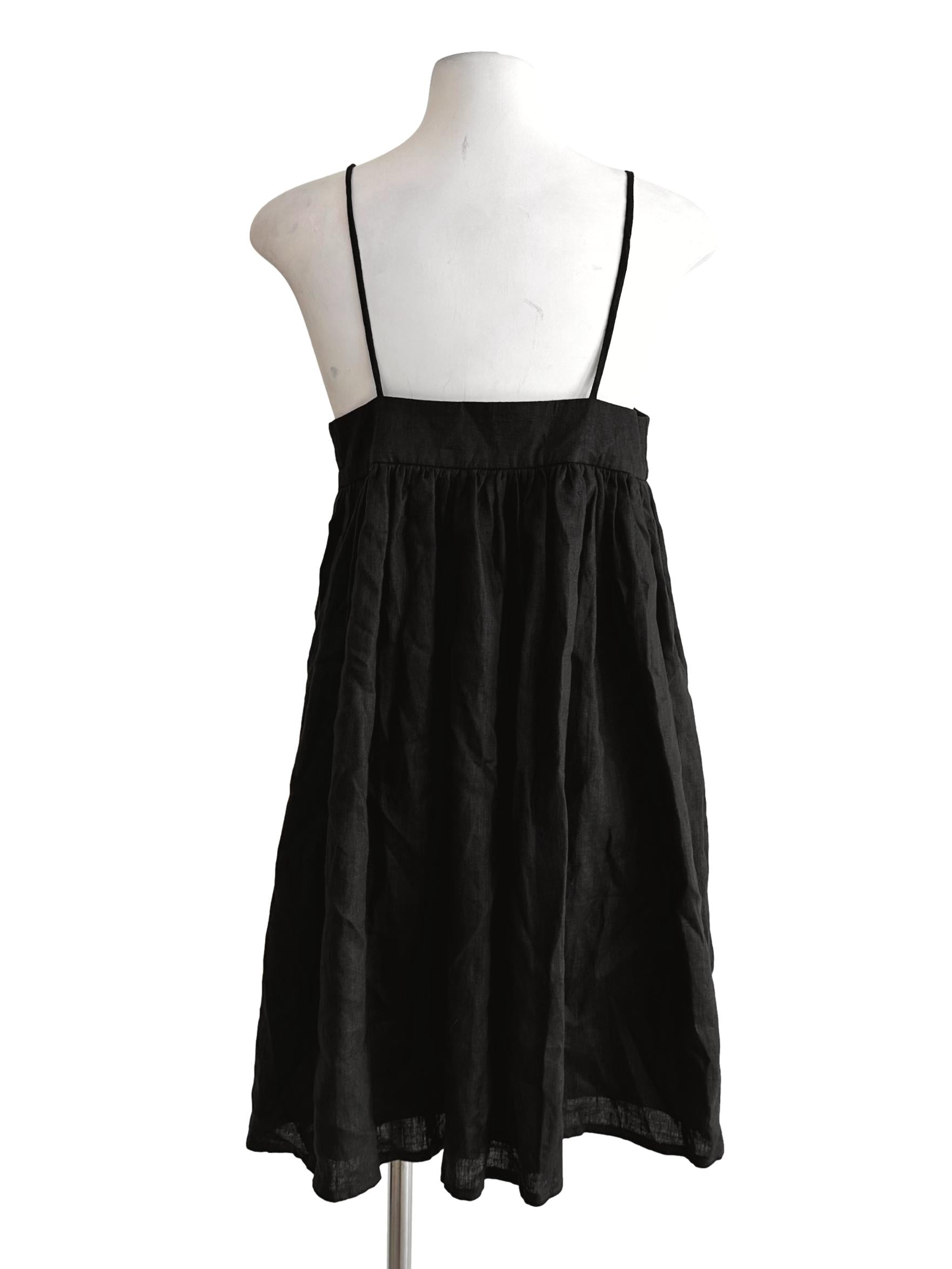 Charcoal Black Spaghetti Straps Mini Dress CM