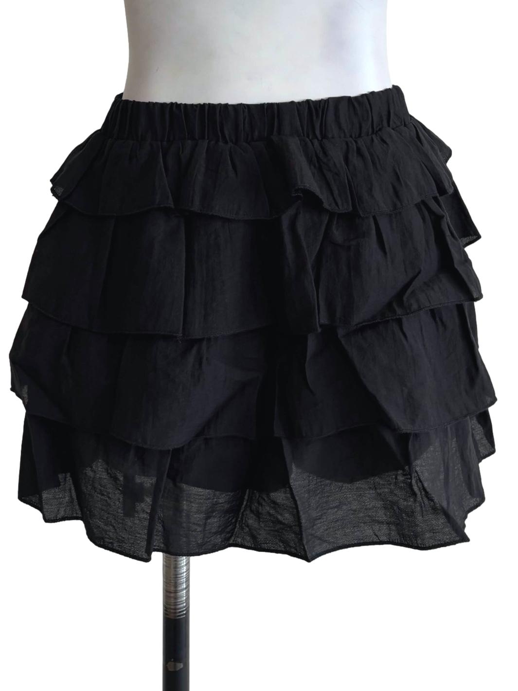 Black Chiara Tiered Skorts