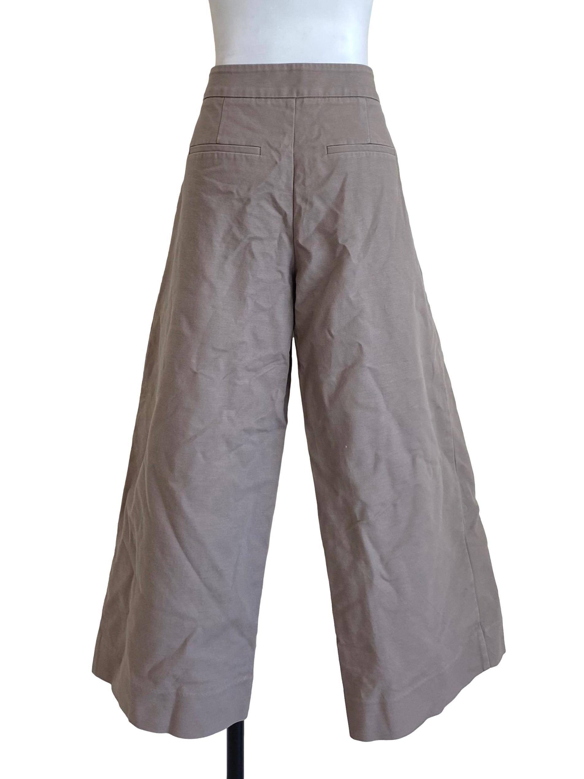Light Coffee Brown Wide Leg Pants