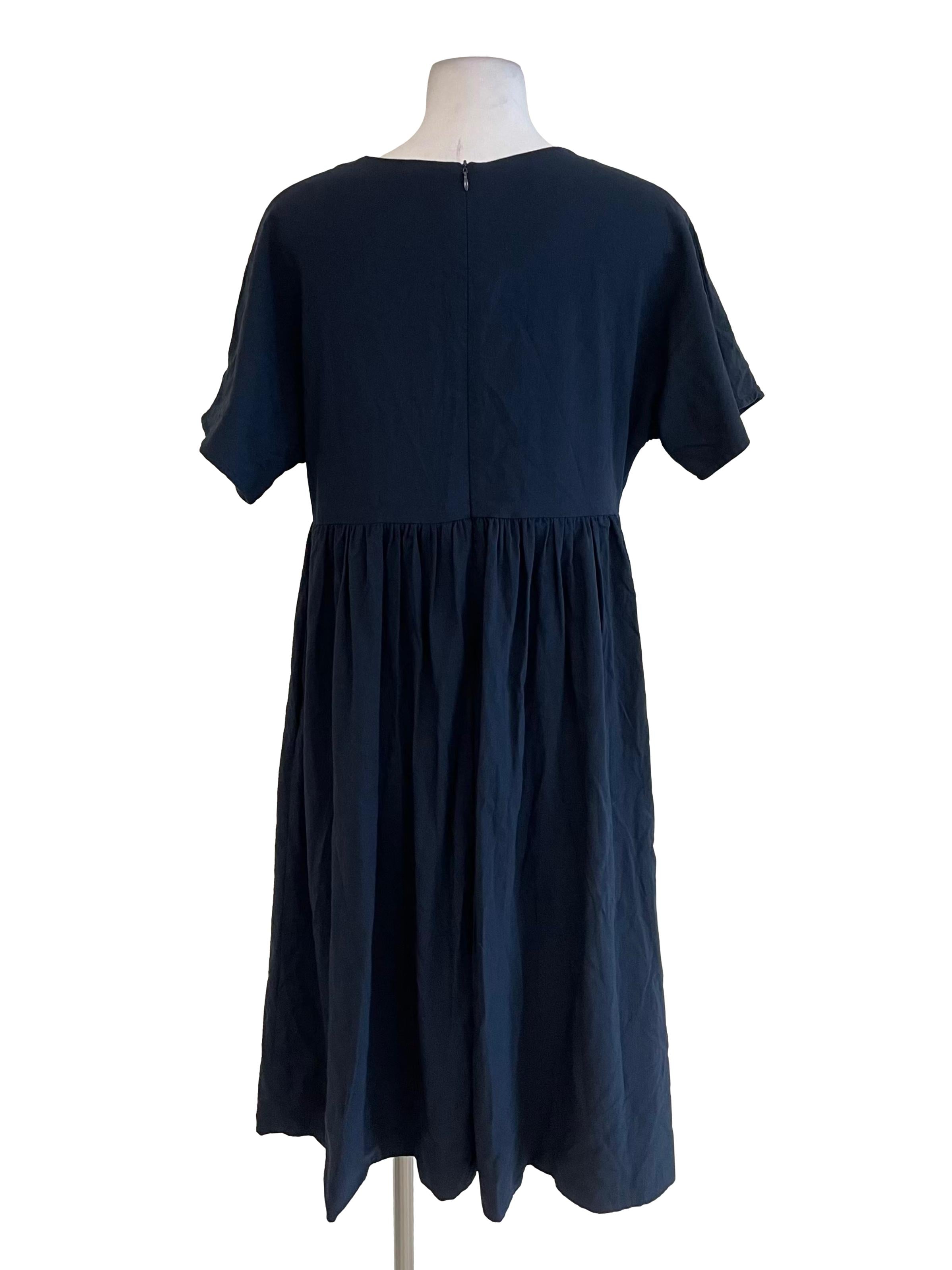 Deep Navy V Neck Doll Dress