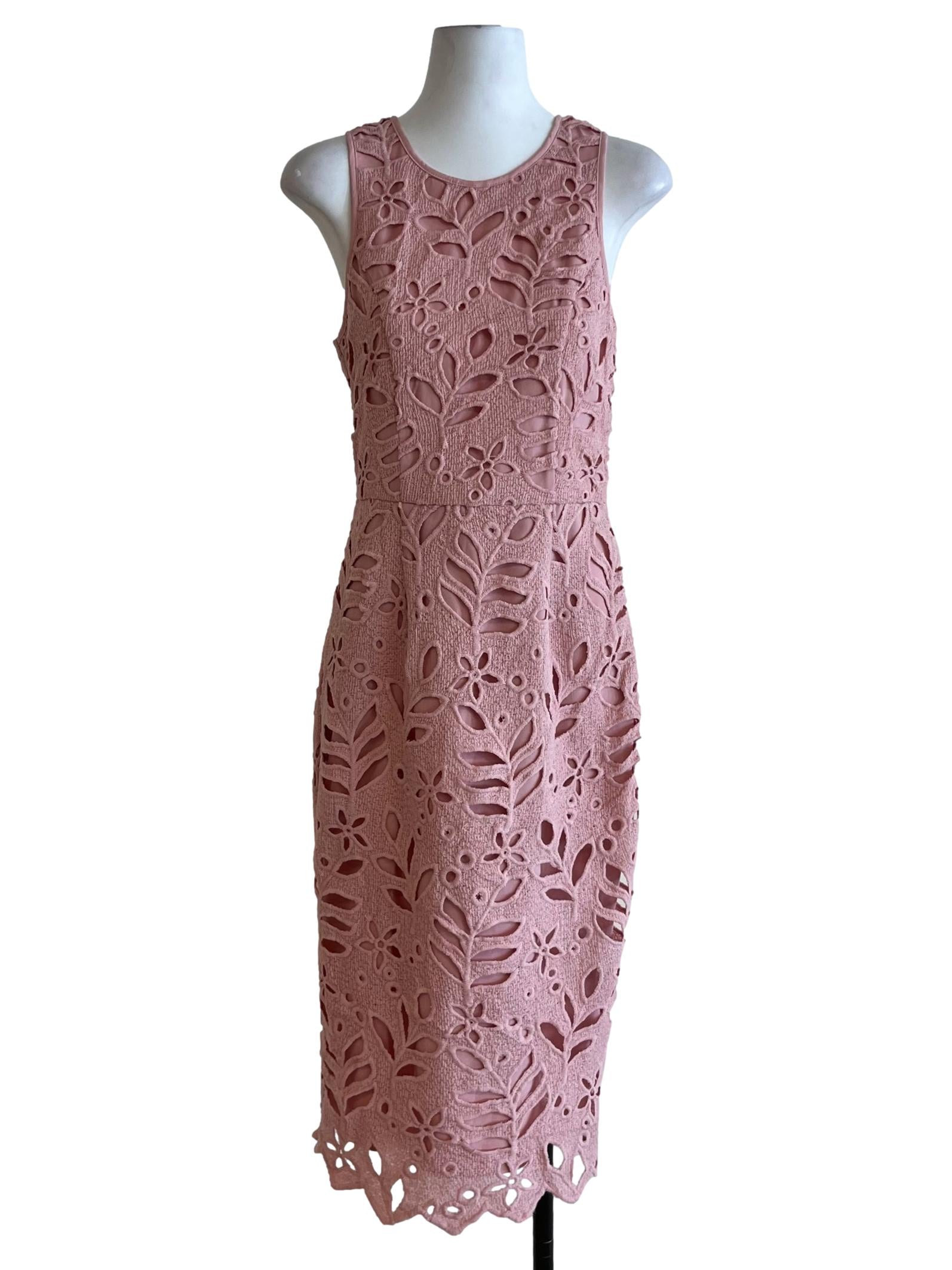Blush Pink Floral A-Line Dress