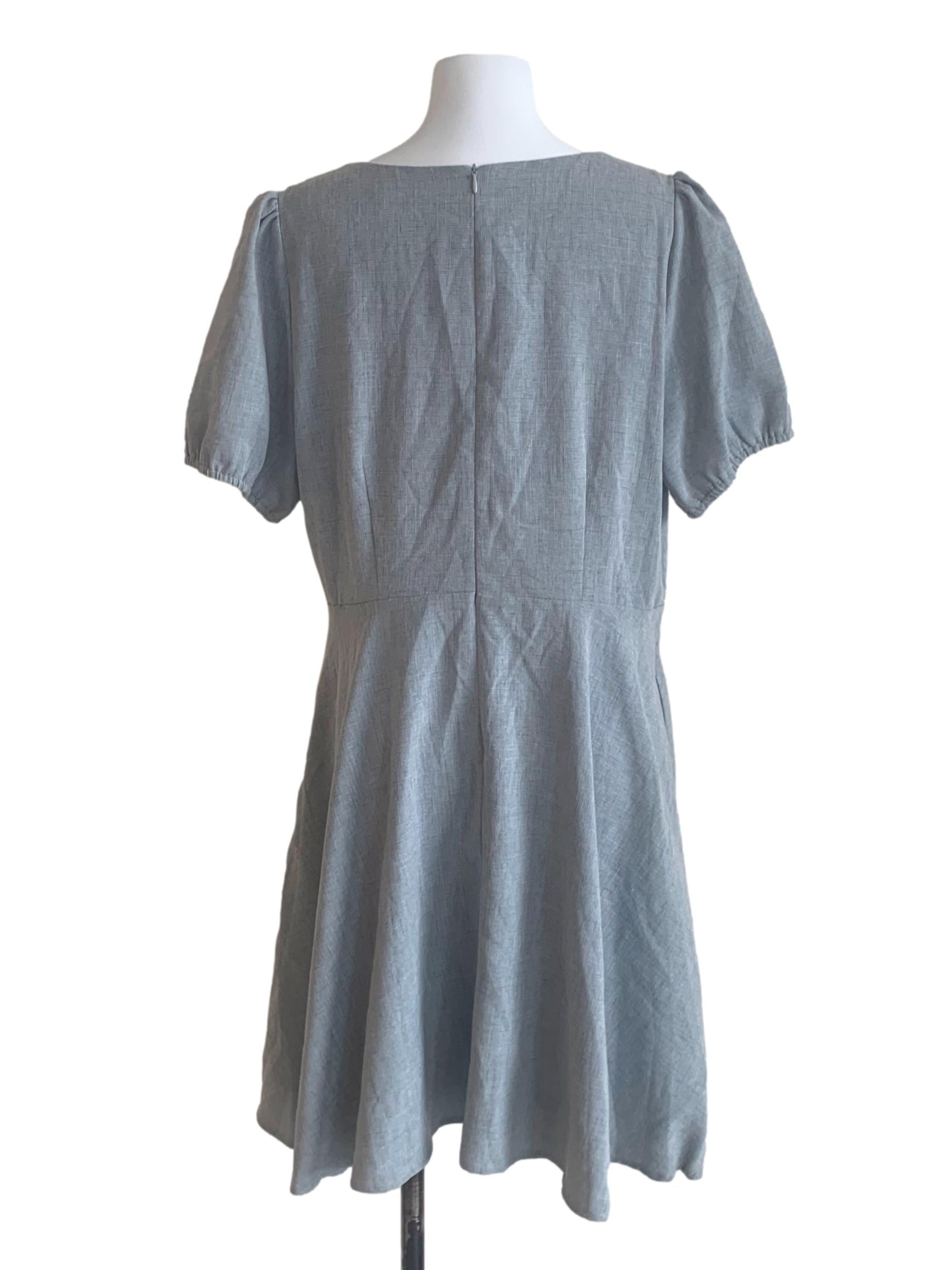 Stone Blue V Neck Dress