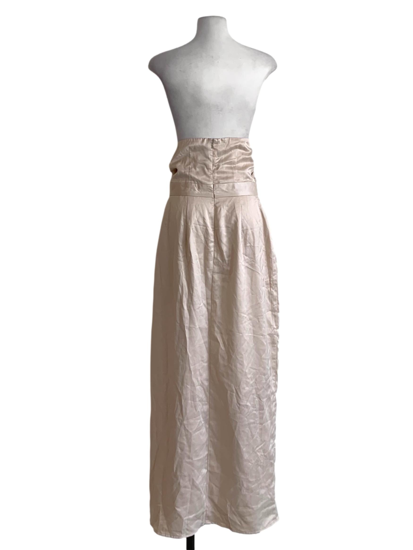 Cream Sleeveless A-Line Dress