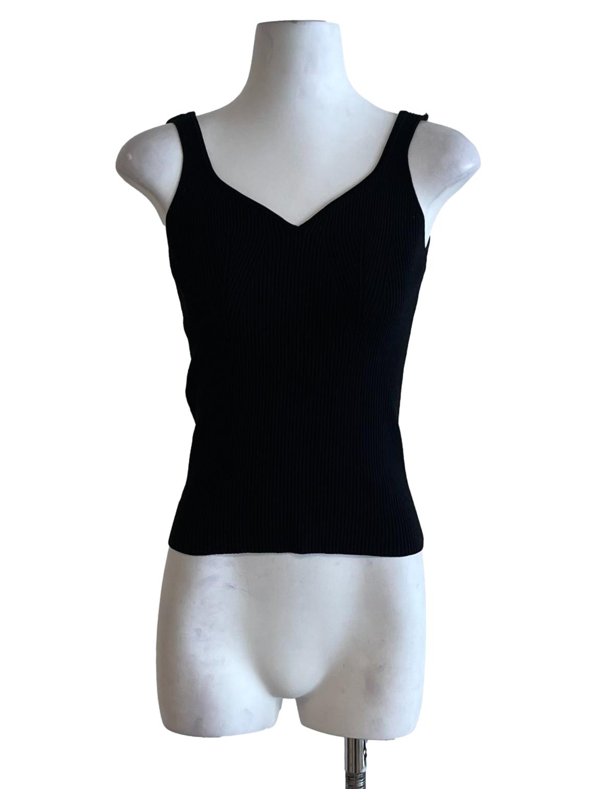 Black V-Neckline Tank Top