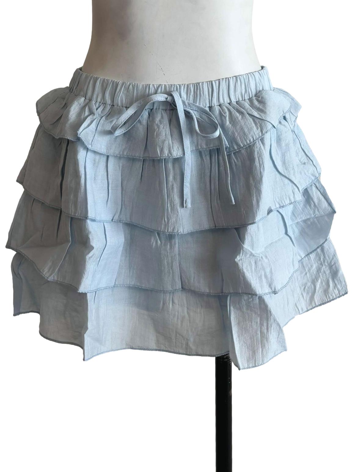 Blue Chiara Tiered Skorts