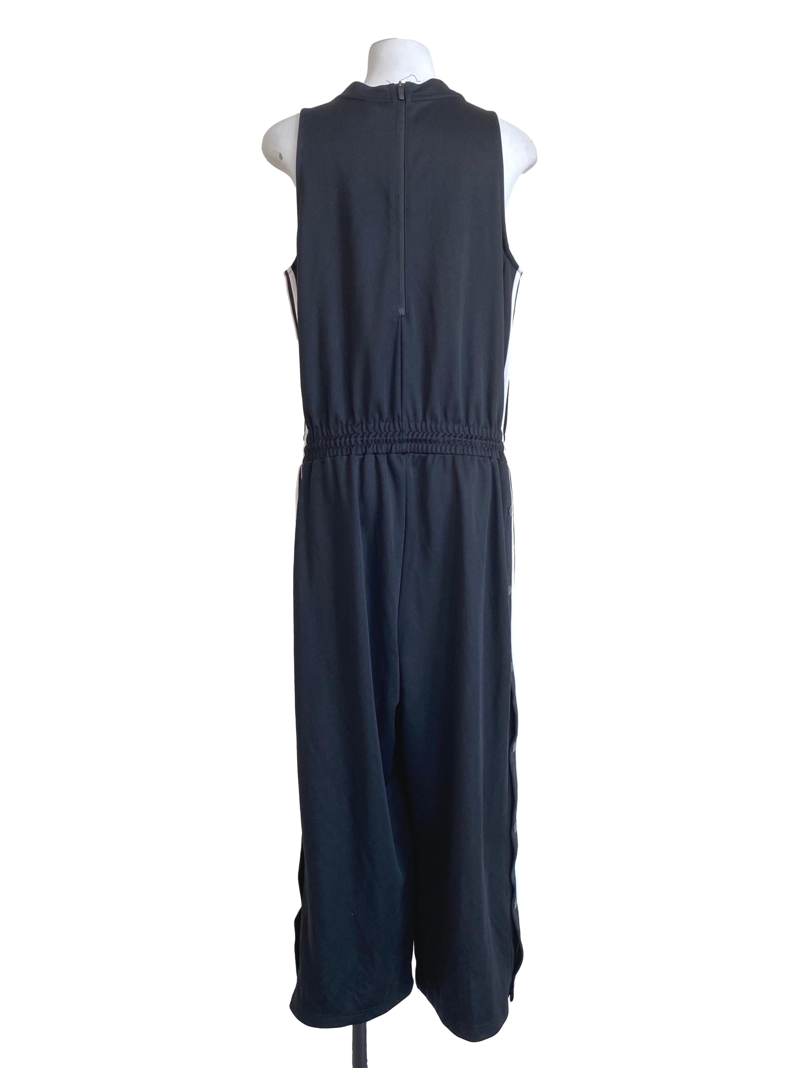 Black With White Lined Romper