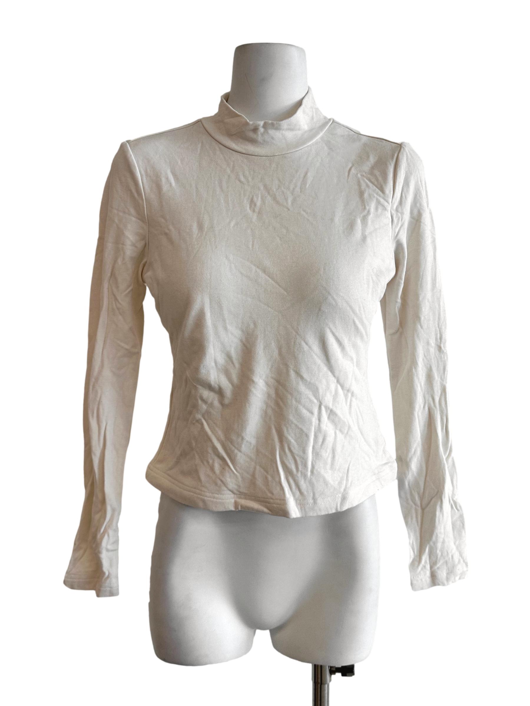 Egg Shell White Padded High Neck Top