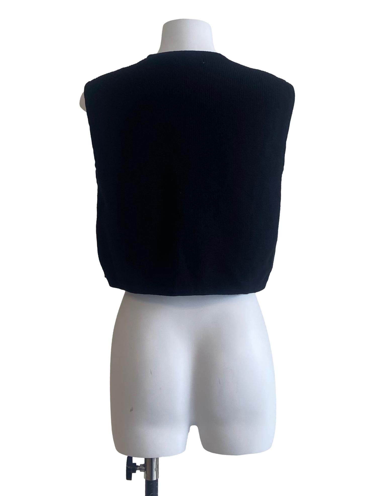 Black Knit Asymmetric Vest TTR
