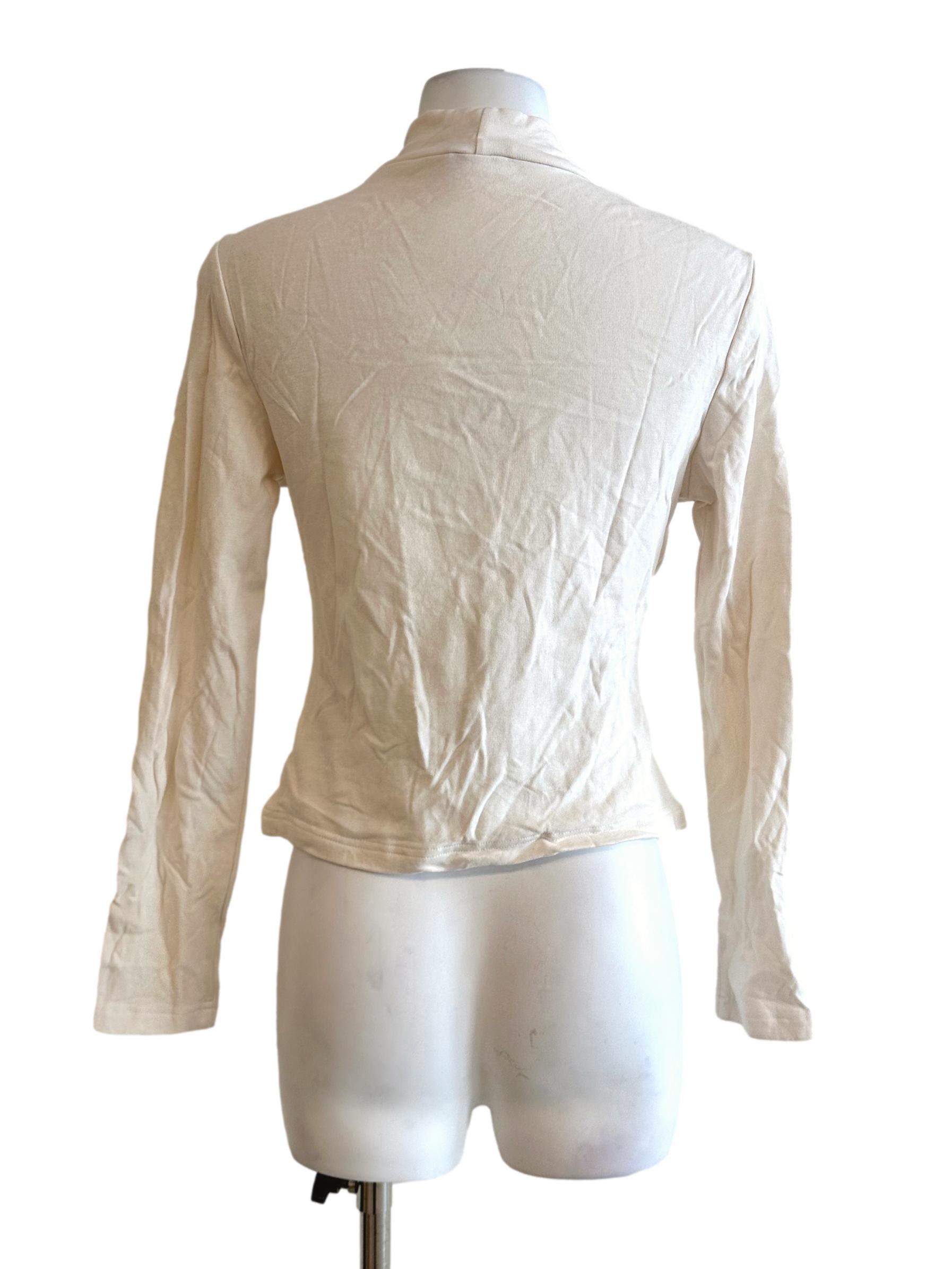 Egg Shell White Padded High Neck Top